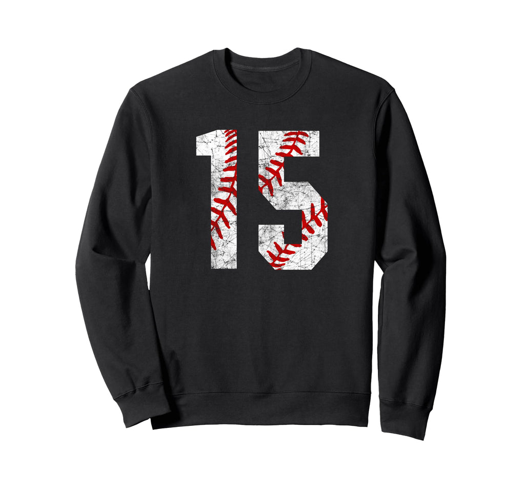 Baseball Mom 15 Jersey Baseball Sweatshirt - Graphic Print for Adults - T-Shirt, Sweatshirt, Hoodie