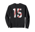 Baseball Mom 15 Jersey Baseball Sweatshirt - Graphic Print for Adults - T-Shirt, Sweatshirt, Hoodie
