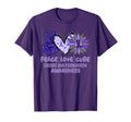 Peace Love Cure Chiari Malformation Purple T-Shirt - Graphic Print Unisex - T-Shirt, Sweatshirt, Hoodie