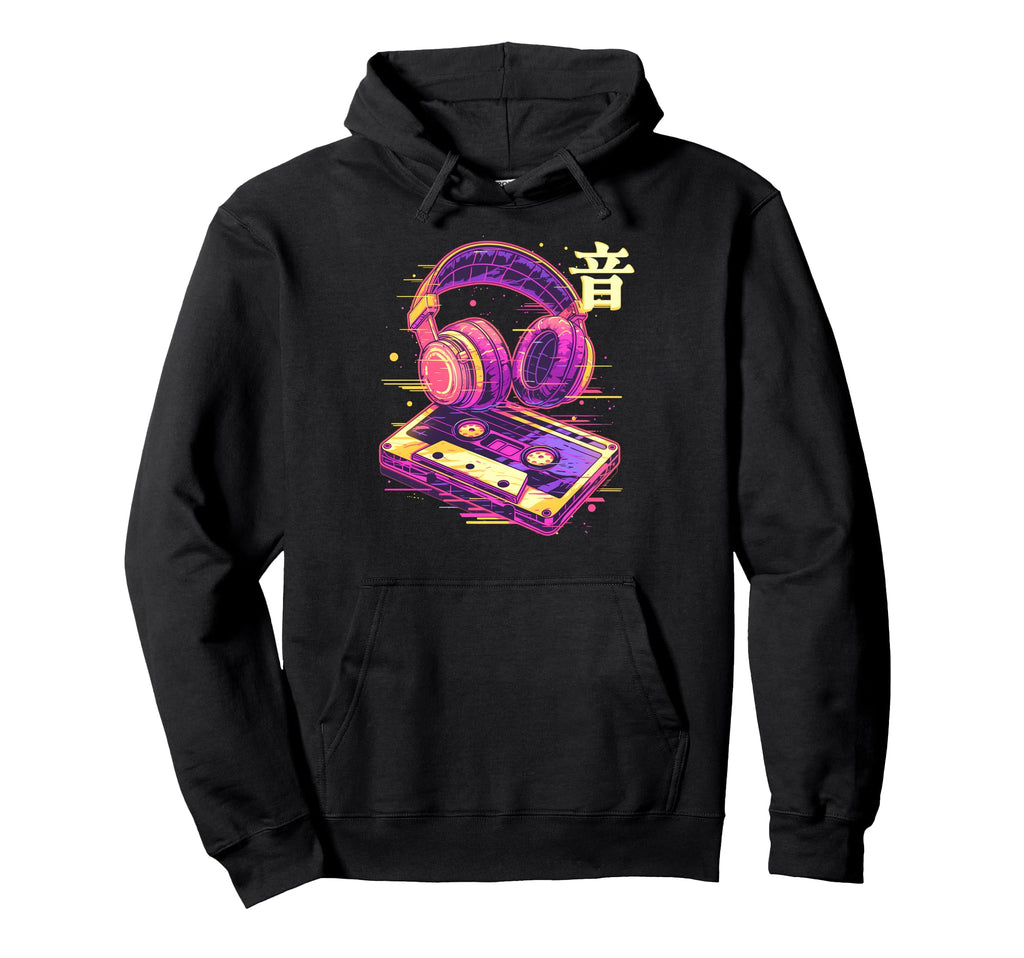 Sound Headphone Casette Glitch 80S Hoodie - Novelty Apparel Men Women - T-Shirt, Sweatshirt, Hoodie