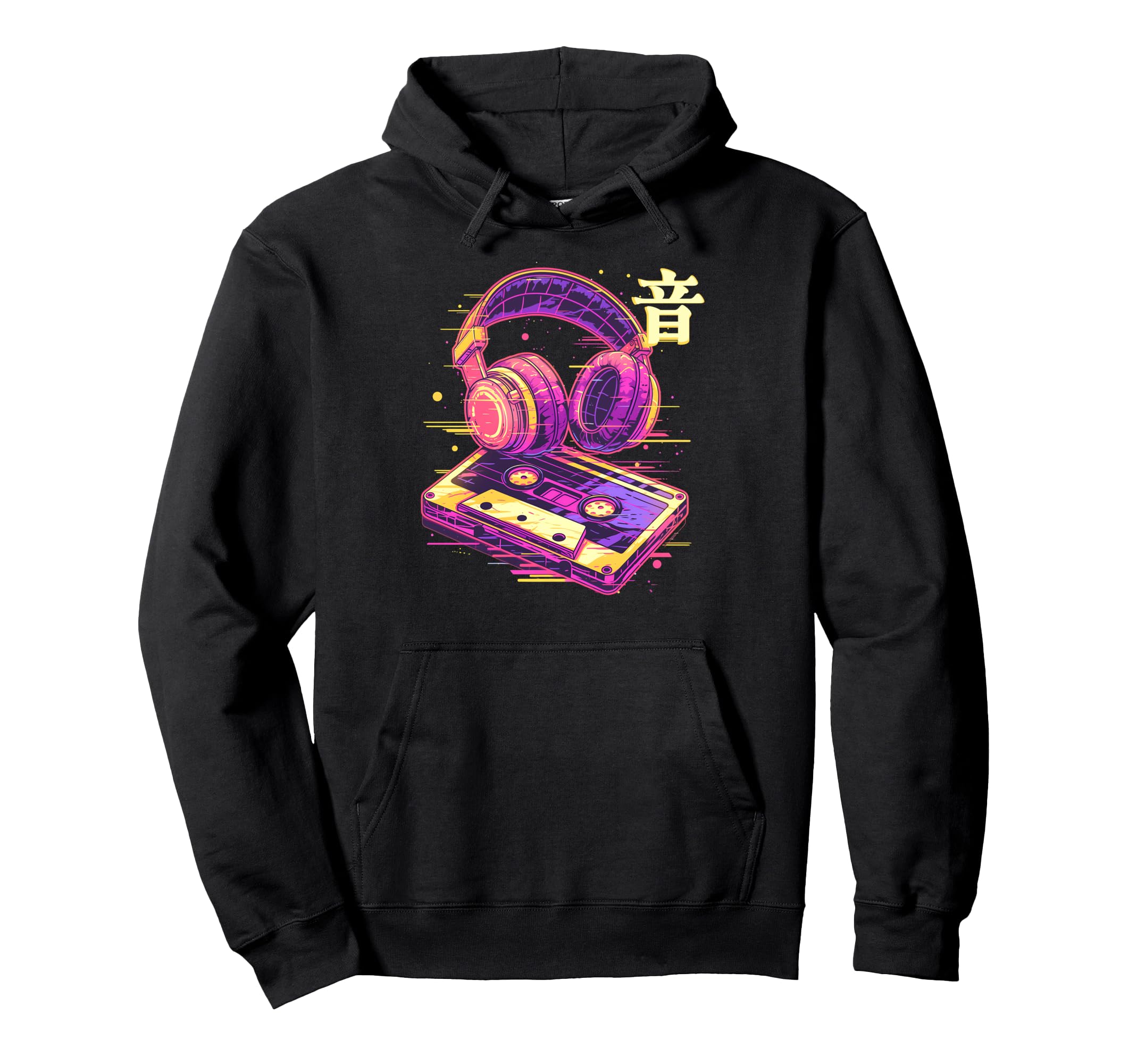 Sound Headphone Casette Glitch 80S Hoodie - Novelty Apparel Men Women - T-Shirt, Sweatshirt, Hoodie