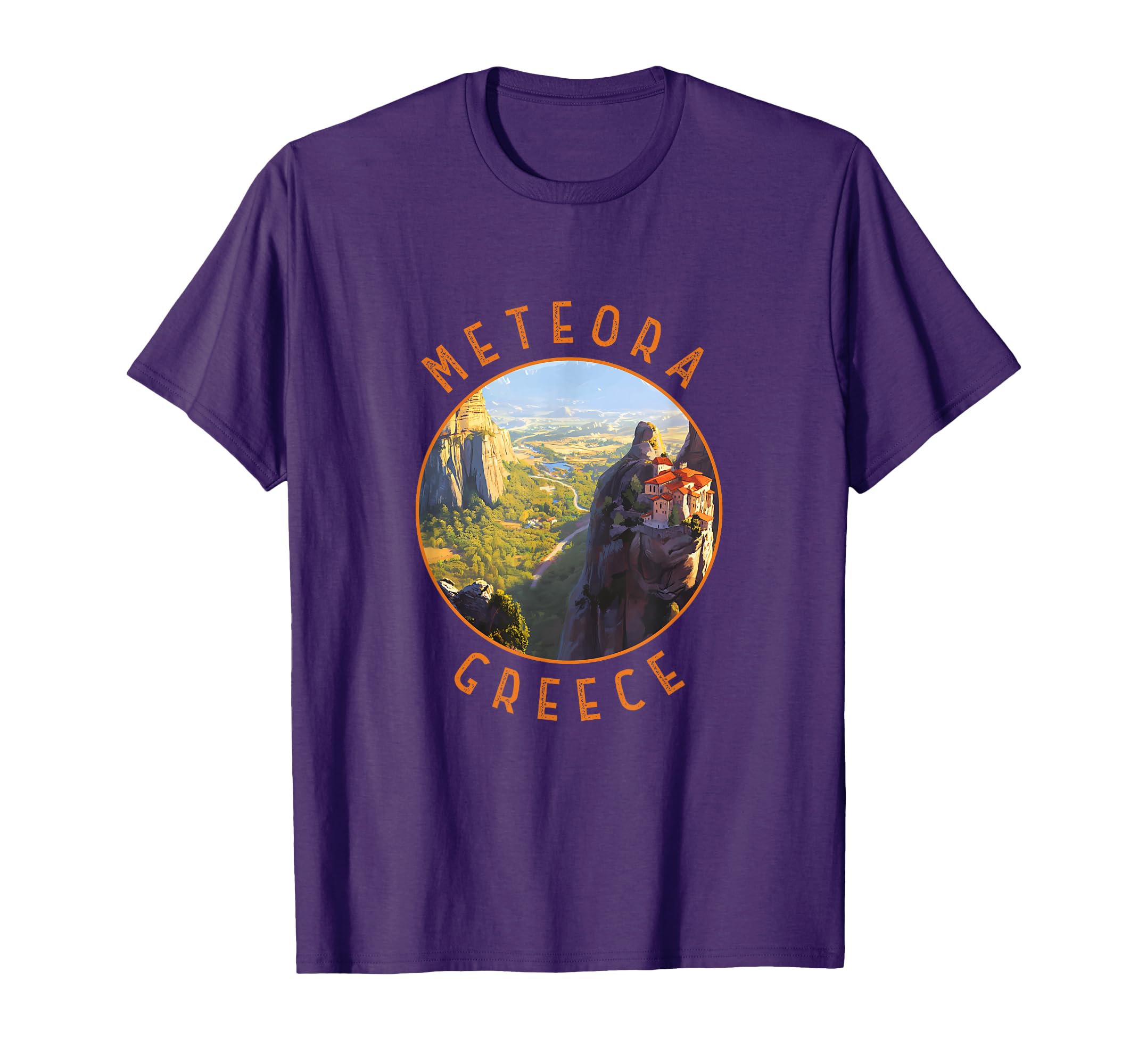Meteora Greece Distressed Circle T-Shirt - Aesthetic Graphic Men Women - T-Shirt, Sweatshirt, Hoodie