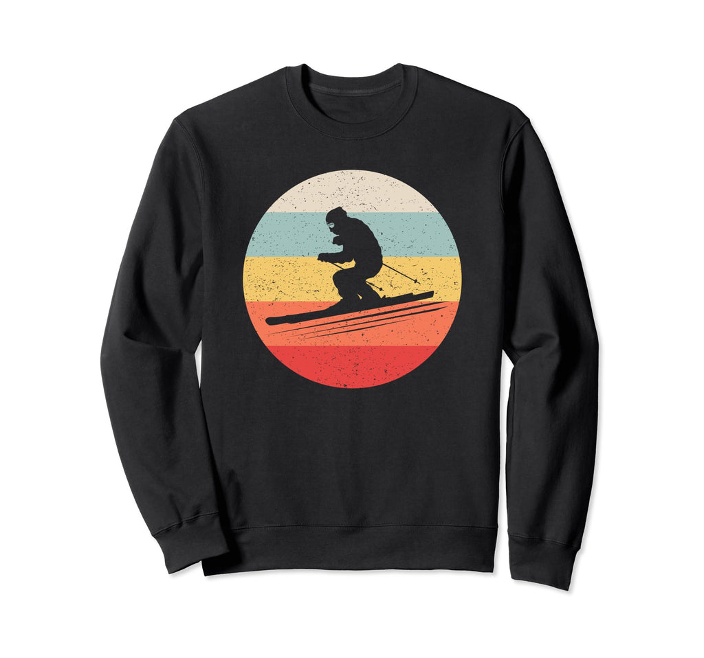 Ski Skiing Skier Distressed Sweatshirt - Minimalist Print Men Women - T-Shirt, Sweatshirt, Hoodie