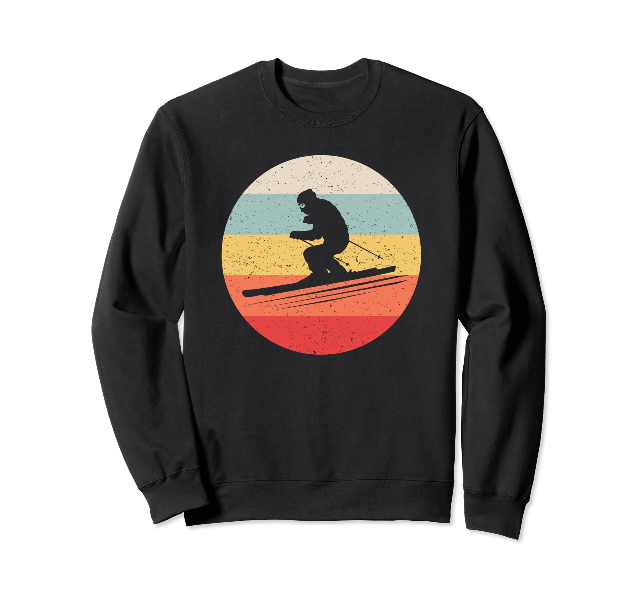Ski Skiing Skier Distressed Sweatshirt - Minimalist Print Men Women - T-Shirt, Sweatshirt, Hoodie