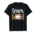 Team Mom Leopard Baseball Team T-Shirt - Casual Everyday Wear Men Women - T-Shirt, Sweatshirt, Hoodie