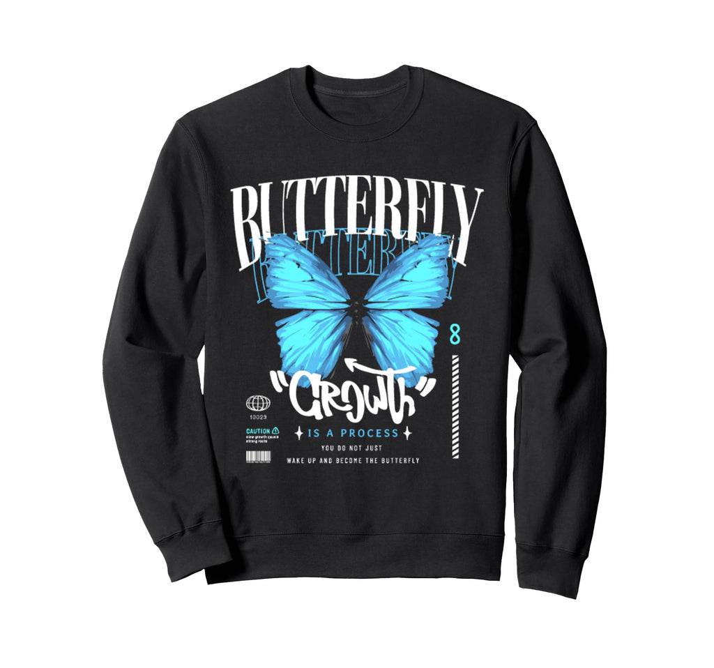 Butterfly Y2K Grunge Aesthetic Sweatshirt - Casual Everyday Wear for Adults - T-Shirt, Sweatshirt, Hoodie