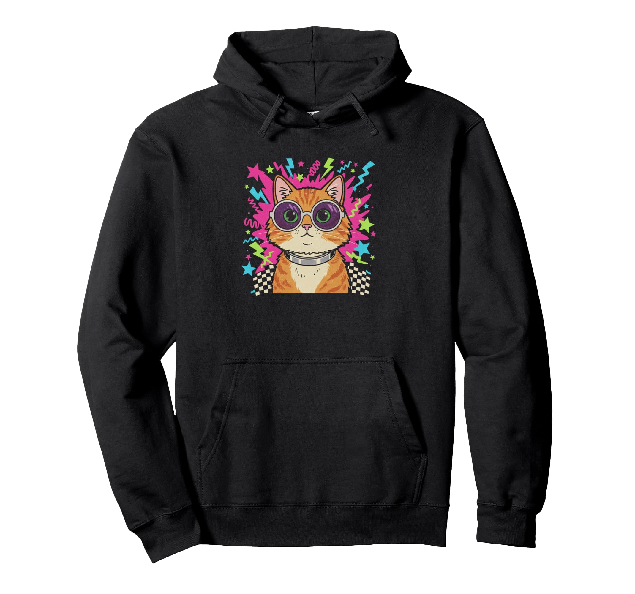 Cat 90S Aesthetic Streetwear Scary Cat Hoodie - Novelty Apparel Men Women - T-Shirt, Sweatshirt, Hoodie