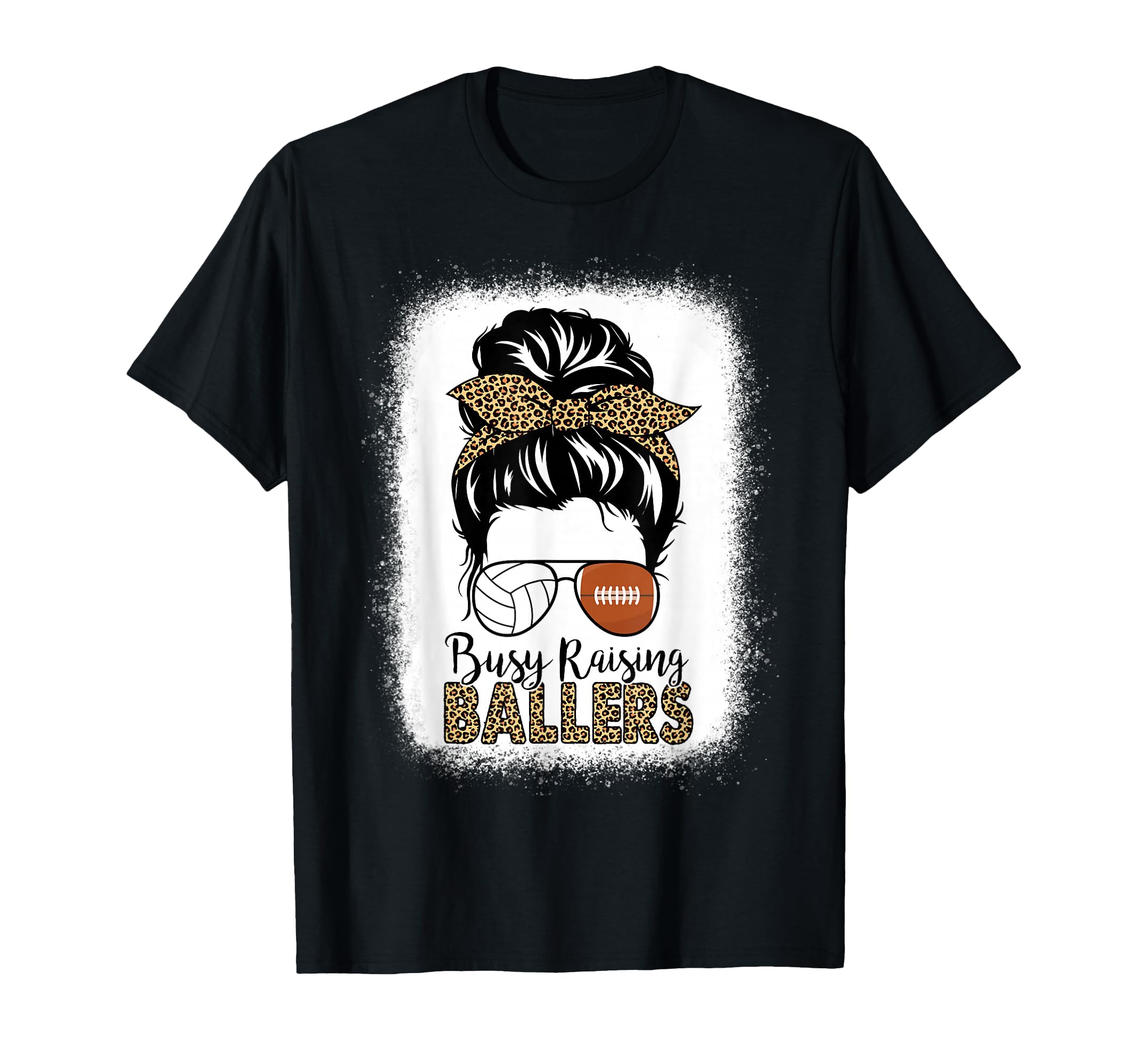 Volleyball And Football Mom Messy Bun T-Shirt - Fun Novelty Design Unisex - T-Shirt, Sweatshirt, Hoodie