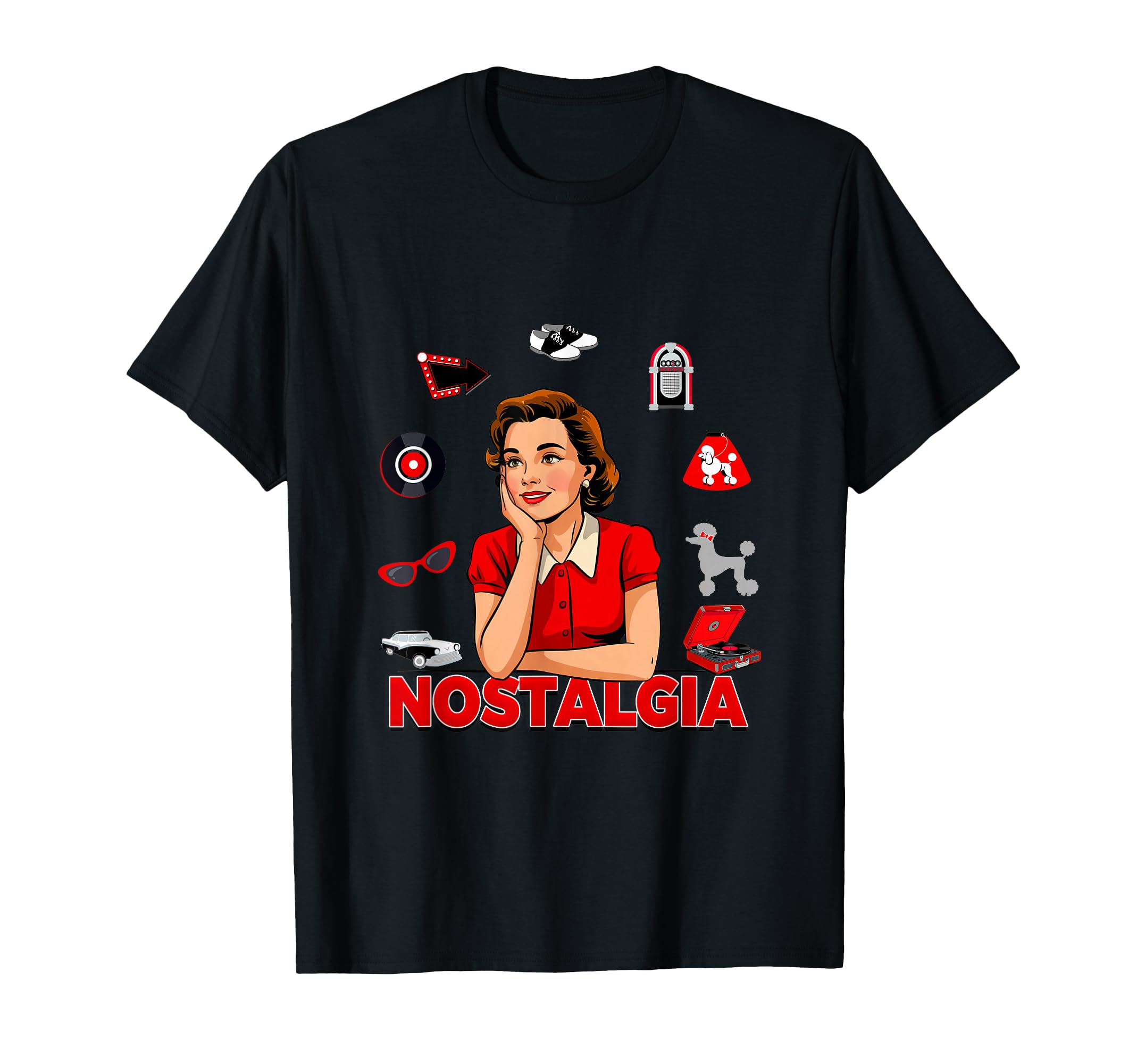 Sock Hop Diner Poodle 1950S 50S T-Shirt - Unique Graphic Men Women - T-Shirt, Sweatshirt, Hoodie