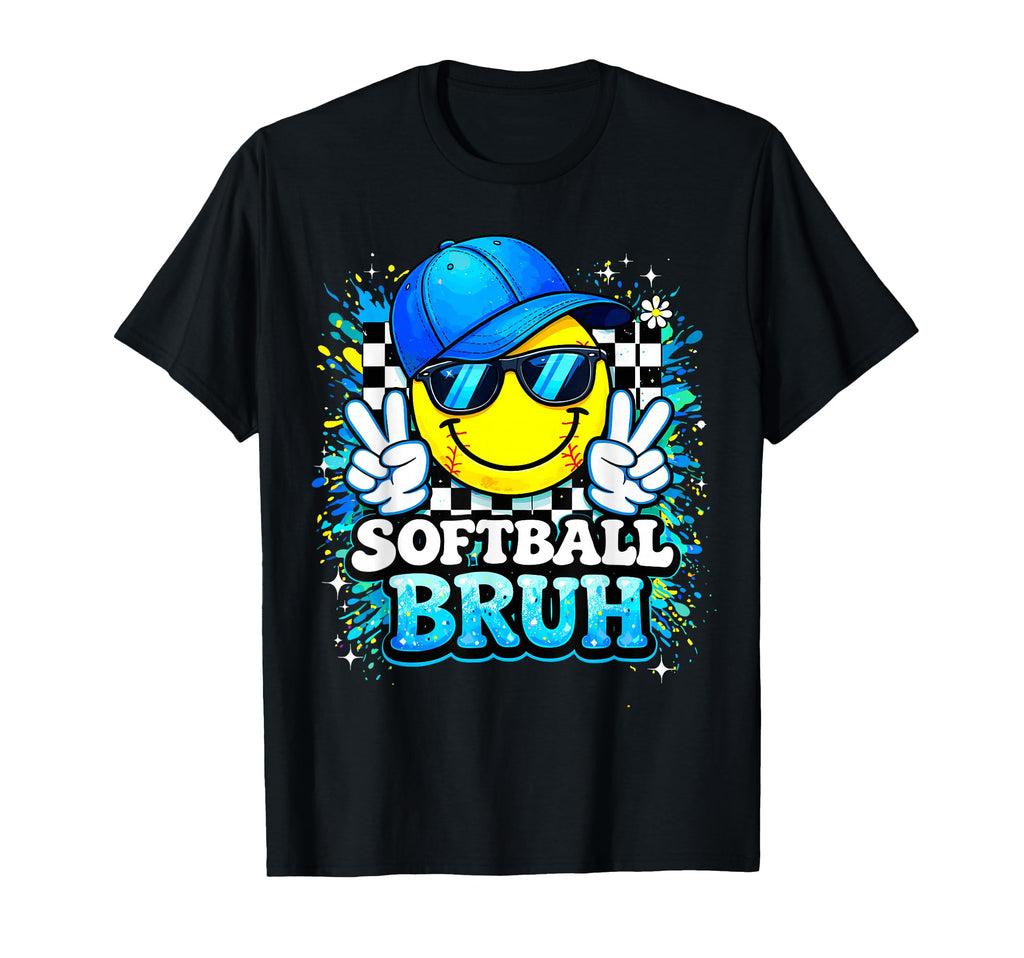 Peace Groovy Softball Dad Game Day Vibes T-Shirt - Unique Graphic Unisex - T-Shirt, Sweatshirt, Hoodie