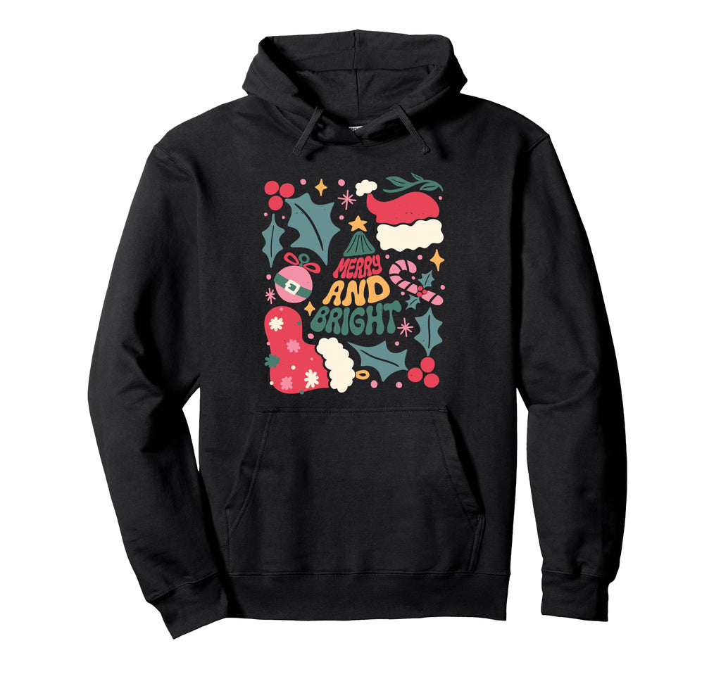 Merry And Bright Aesthetic Boho Hoodie - Aesthetic Graphic for Adults - T-Shirt, Sweatshirt, Hoodie