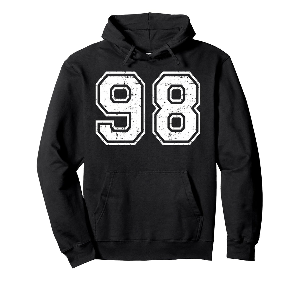 98 Number Ninety Eight Team Sports Hoodie - Aesthetic Graphic Unisex - T-Shirt, Sweatshirt, Hoodie