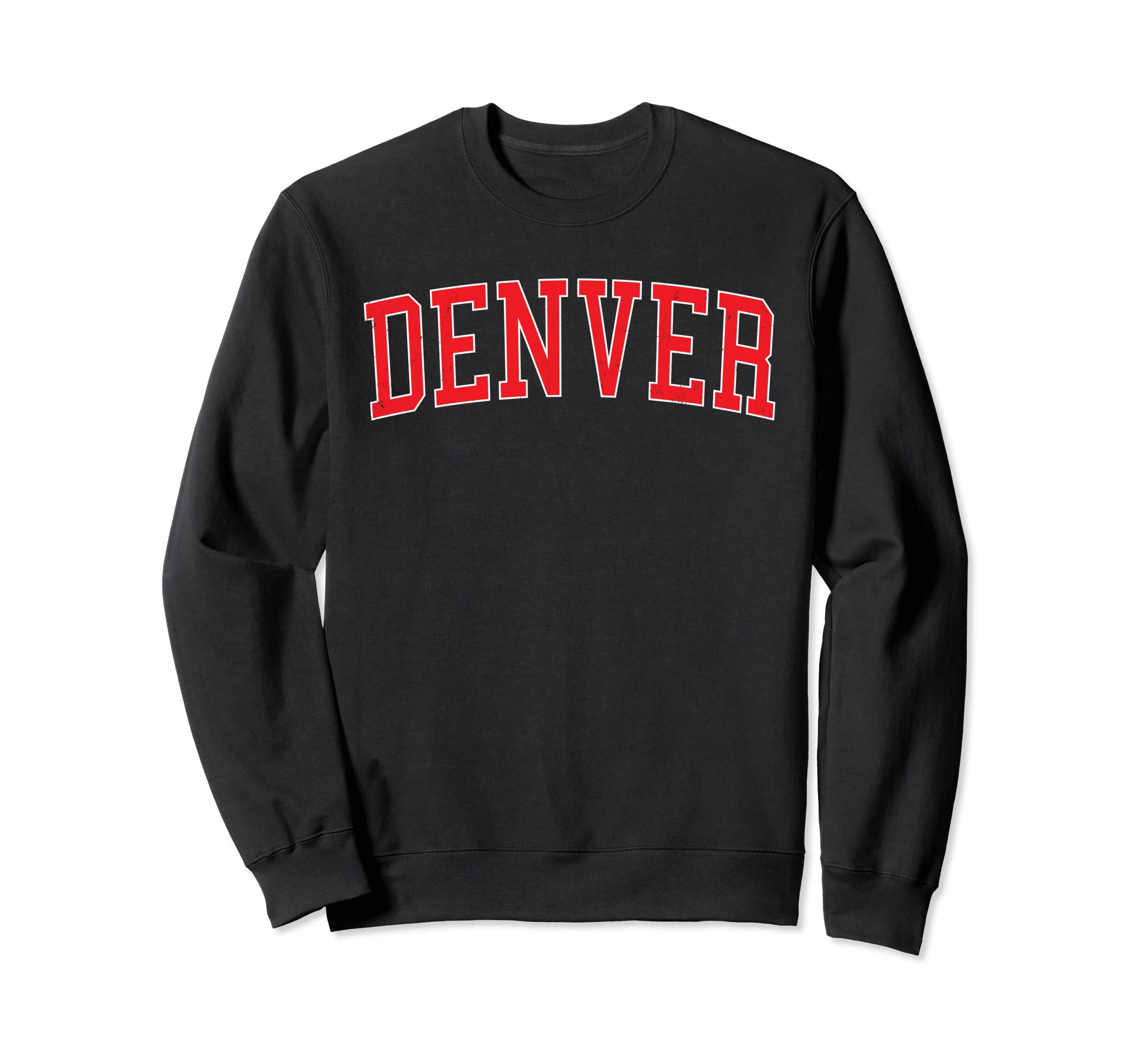 Denver Co Varsity Red Text Sweatshirt - Graphic Print Men Women - T-Shirt, Sweatshirt, Hoodie