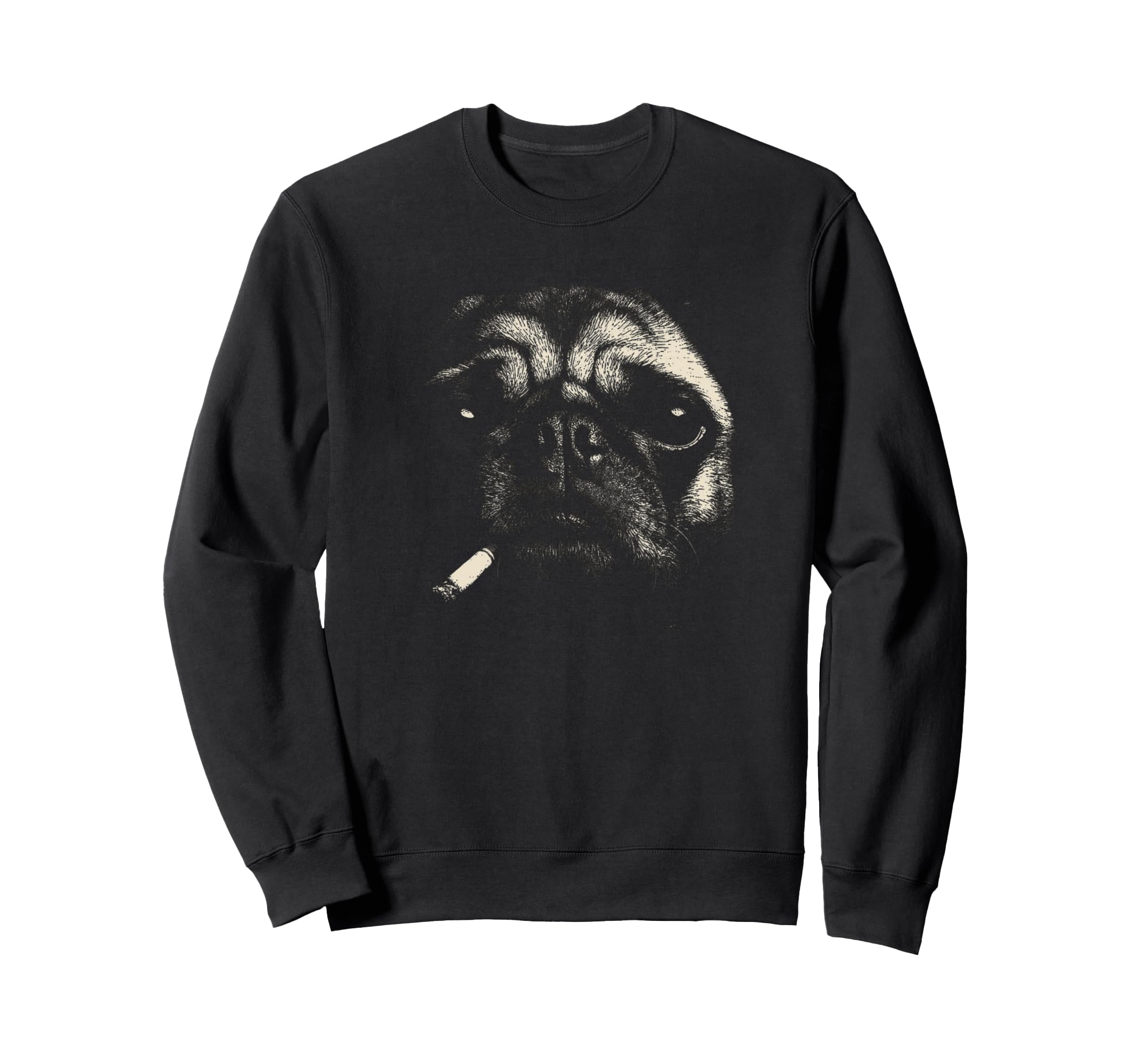 Funny Pug Smoking Dog Cigarette Meme Sweatshirt - Novelty Apparel Unisex - T-Shirt, Sweatshirt, Hoodie