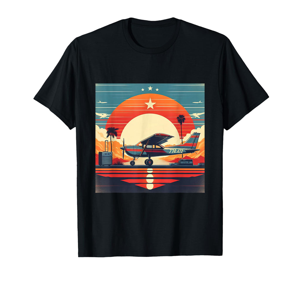 C 172 Skyhawk C172 Airplane Sunset T-Shirt - Unique Graphic for Adults - T-Shirt, Sweatshirt, Hoodie