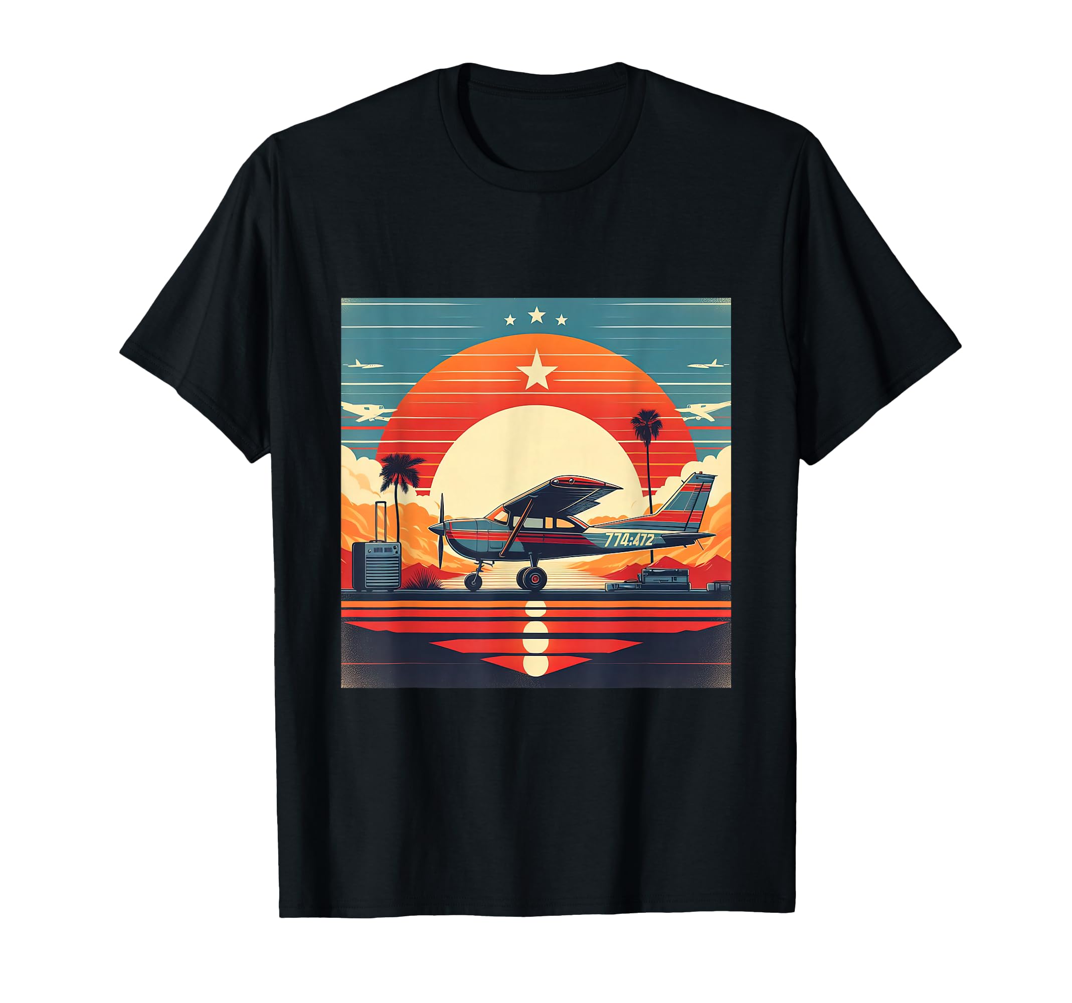 C 172 Skyhawk C172 Airplane Sunset T-Shirt - Unique Graphic for Adults - T-Shirt, Sweatshirt, Hoodie