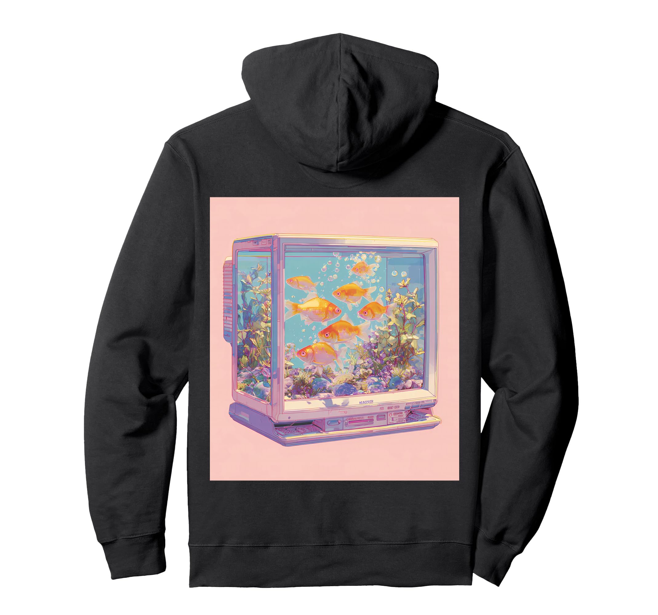 Y2K Computer Monitor Aquarium Goldfish Hoodie - Fun Novelty Design Unisex - T-Shirt, Sweatshirt, Hoodie