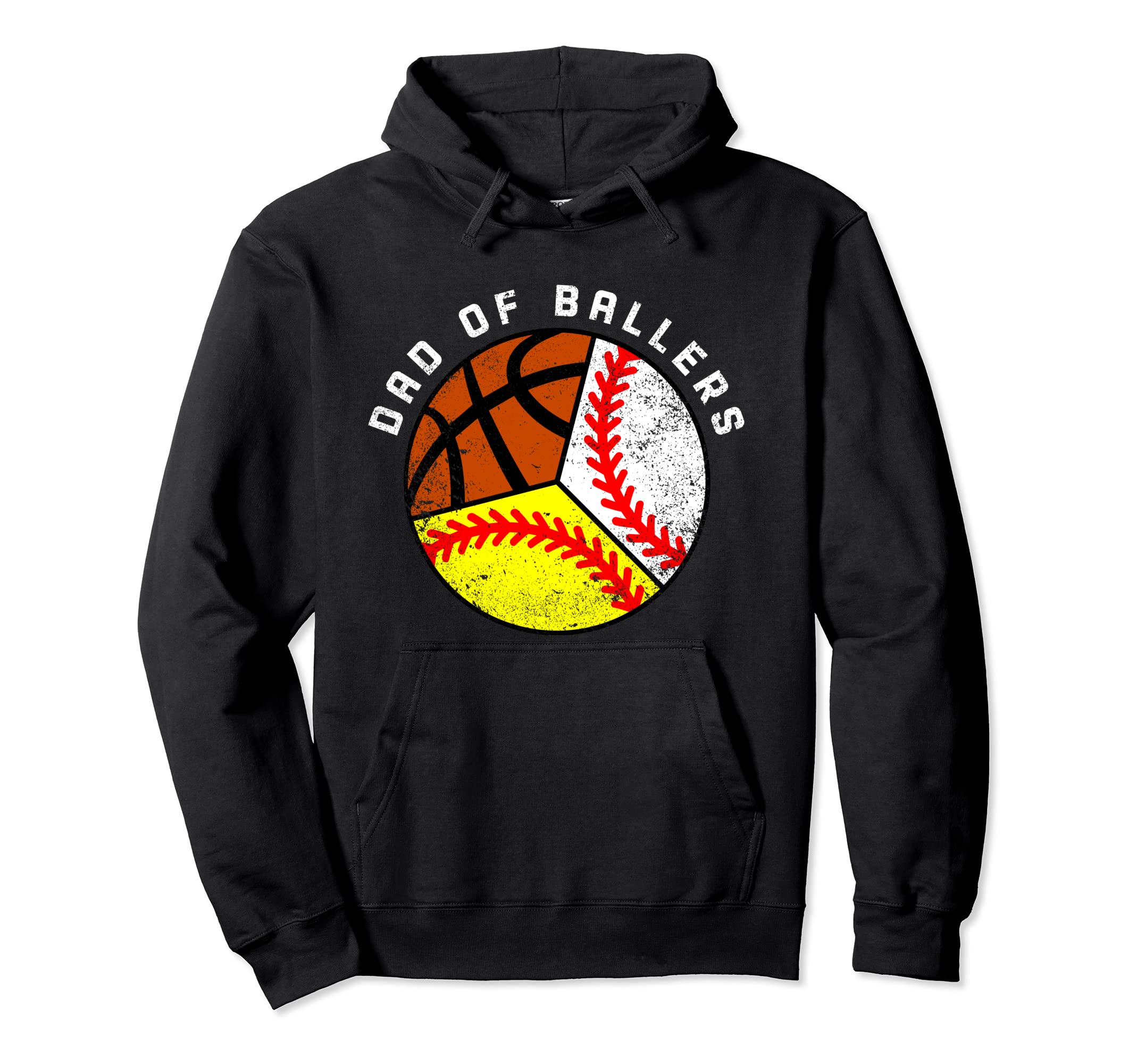 Dad Ballers Funny Baseball Softball Hoodie - Minimalist Print Men Women - T-Shirt, Sweatshirt, Hoodie