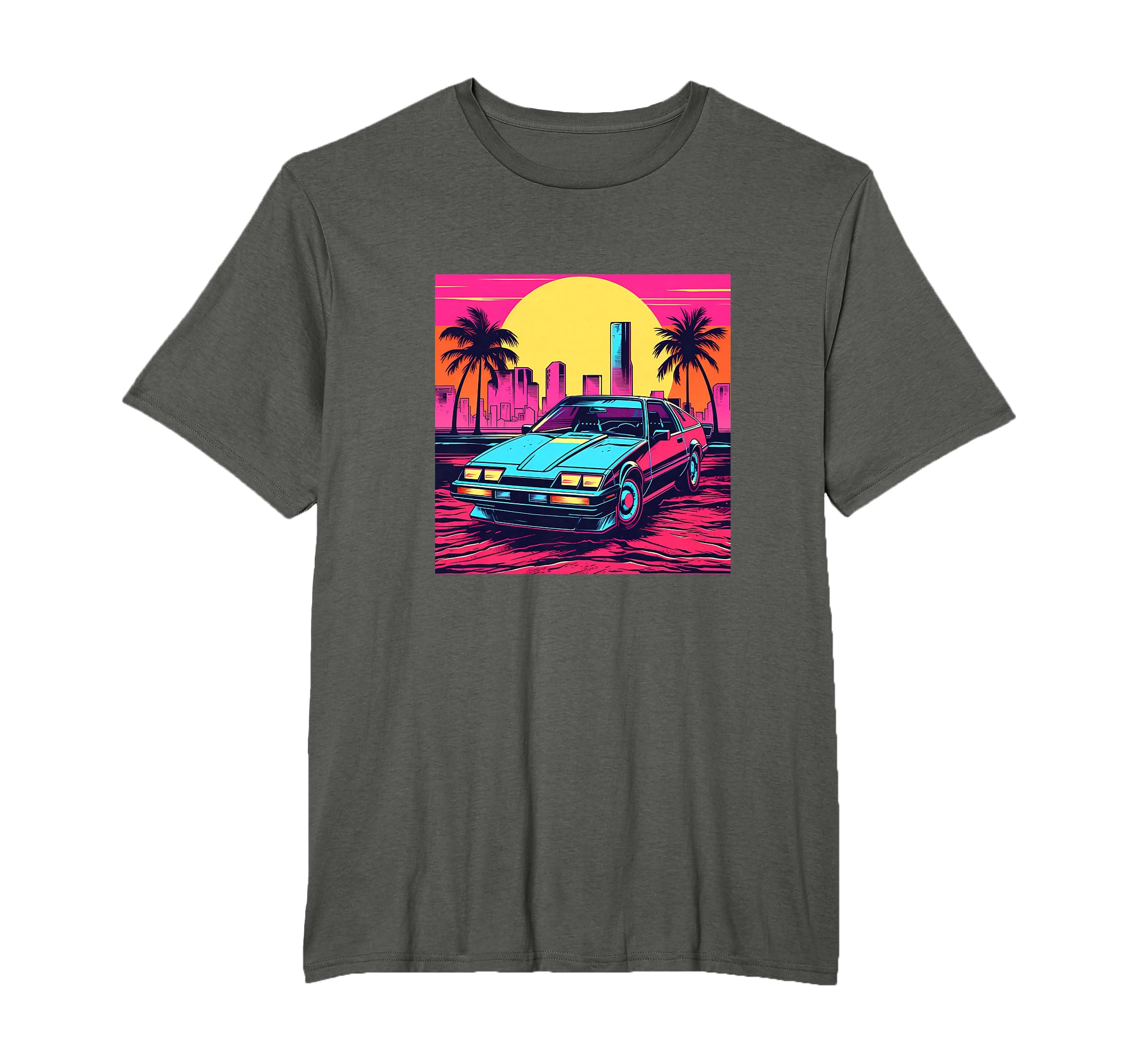 Retrowave Miami Synthwave 80S 90S T-Shirt - Trendy Graphic for Adults - T-Shirt, Sweatshirt, Hoodie