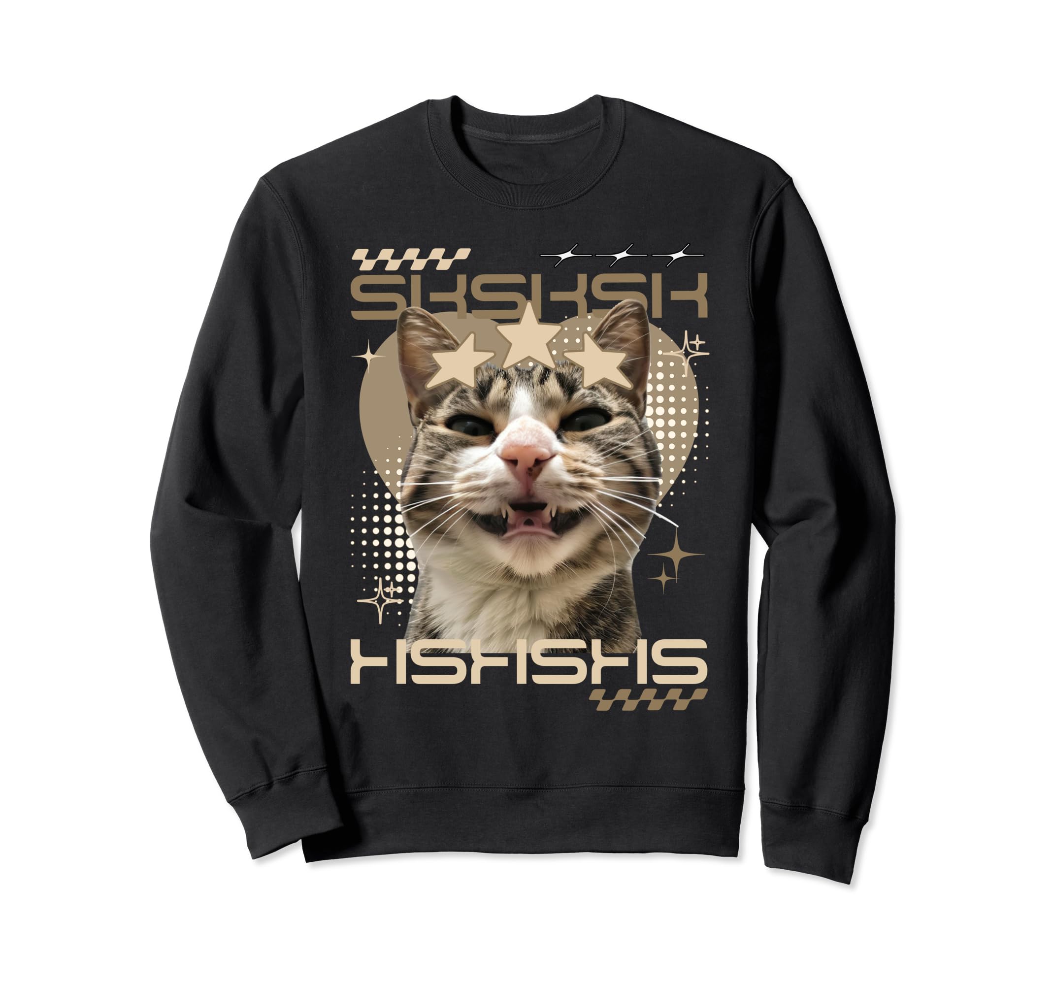 Sksksk Funny Cat Face Y2K Sweatshirt - Casual Everyday Wear for Adults - T-Shirt, Sweatshirt, Hoodie