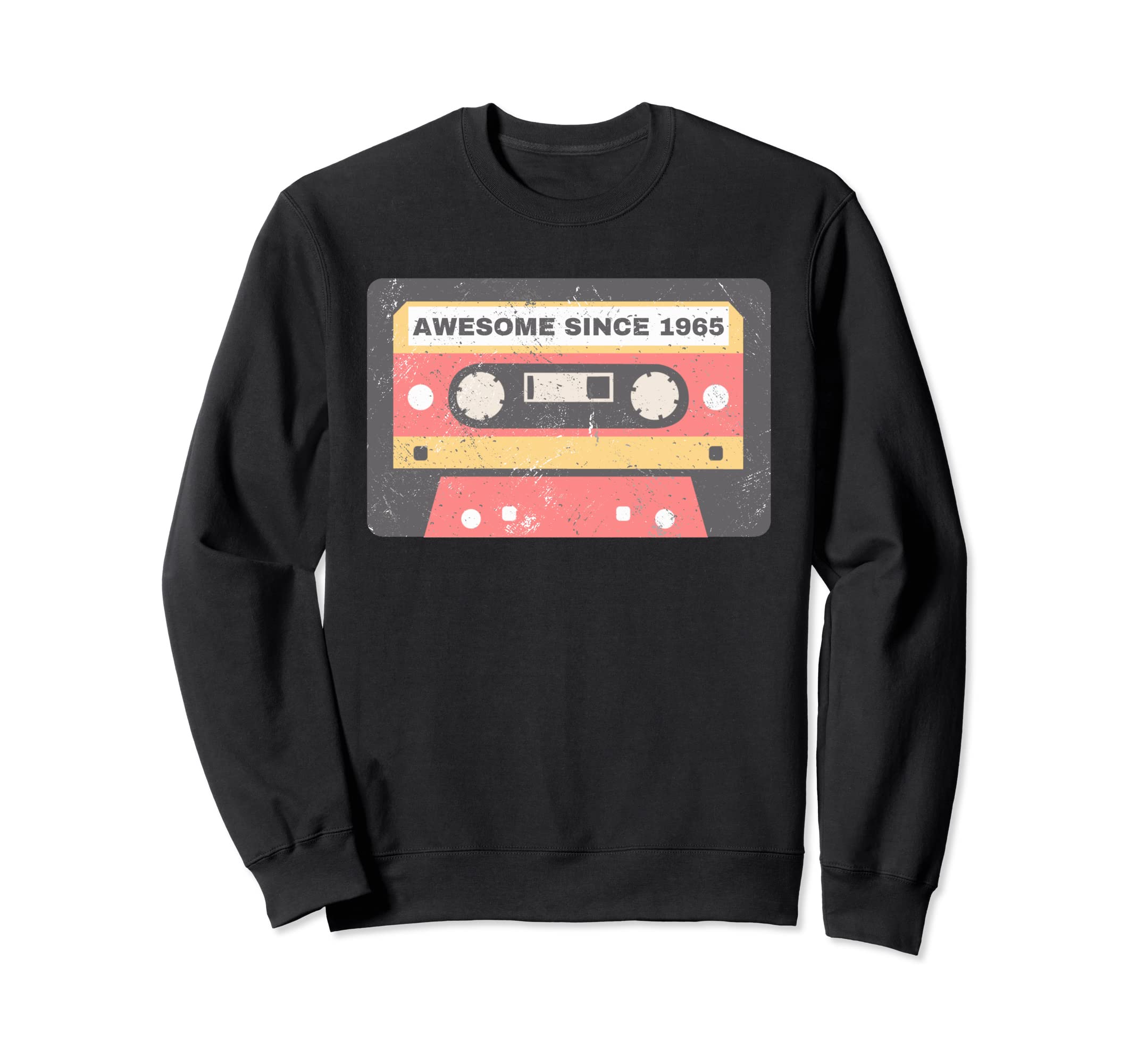 Awesome Since 1965 Cassette Sweatshirt - Casual Everyday Wear for Adults - T-Shirt, Sweatshirt, Hoodie