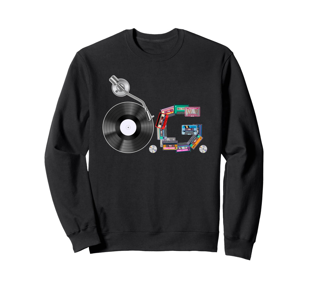 Old School Og Hip Hop Head Vinyl Sweatshirt - Streetwear Style Men Women - T-Shirt, Sweatshirt, Hoodie