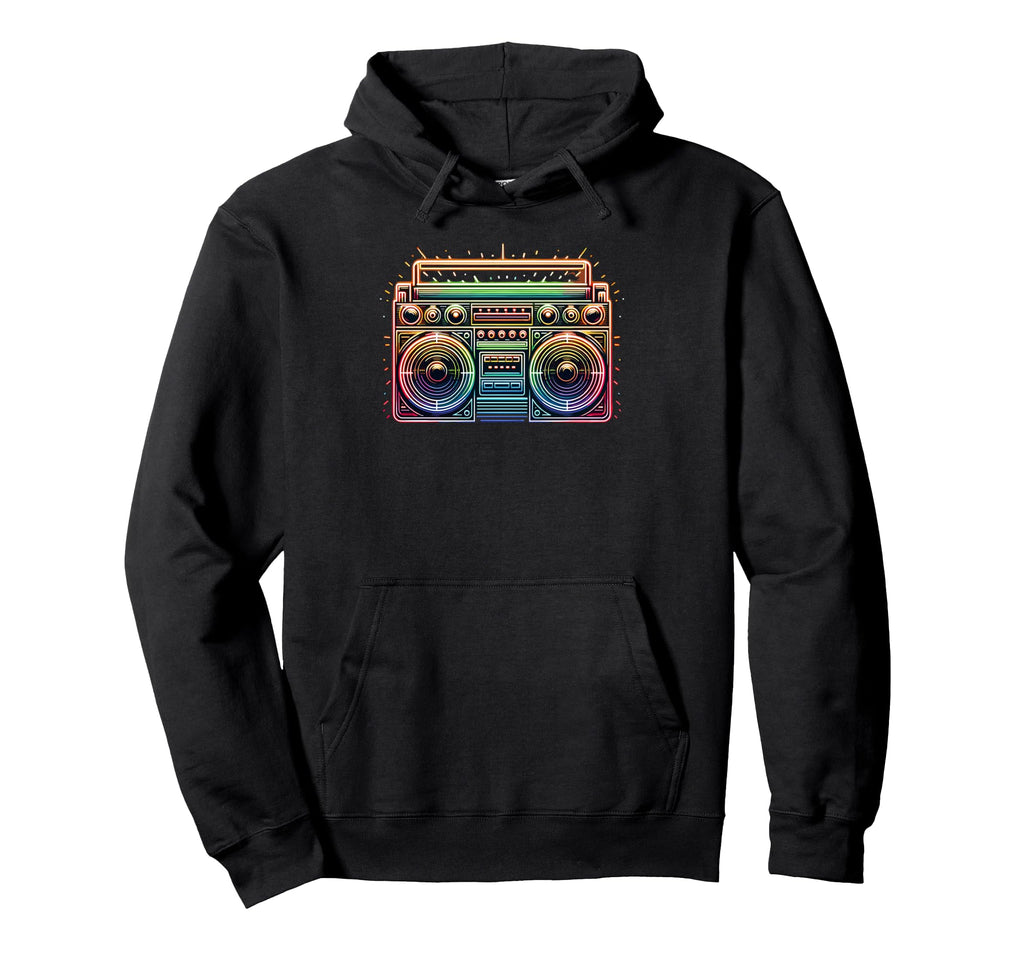 Boombox Old School 80S Music Hip Hop Hoodie - Trendy Graphic Unisex - T-Shirt, Sweatshirt, Hoodie