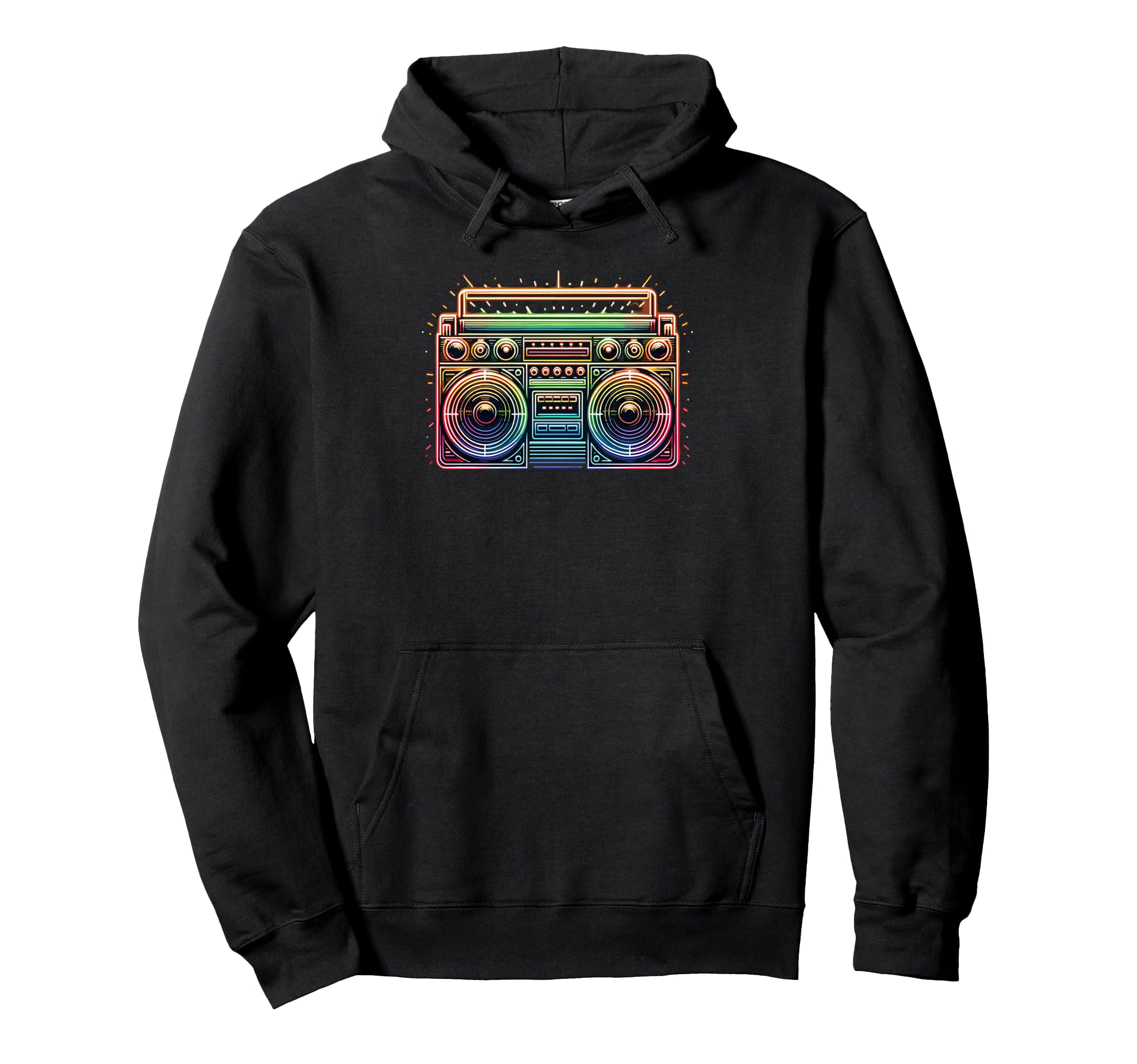 Boombox Old School 80S Music Hip Hop Hoodie - Trendy Graphic Unisex - T-Shirt, Sweatshirt, Hoodie