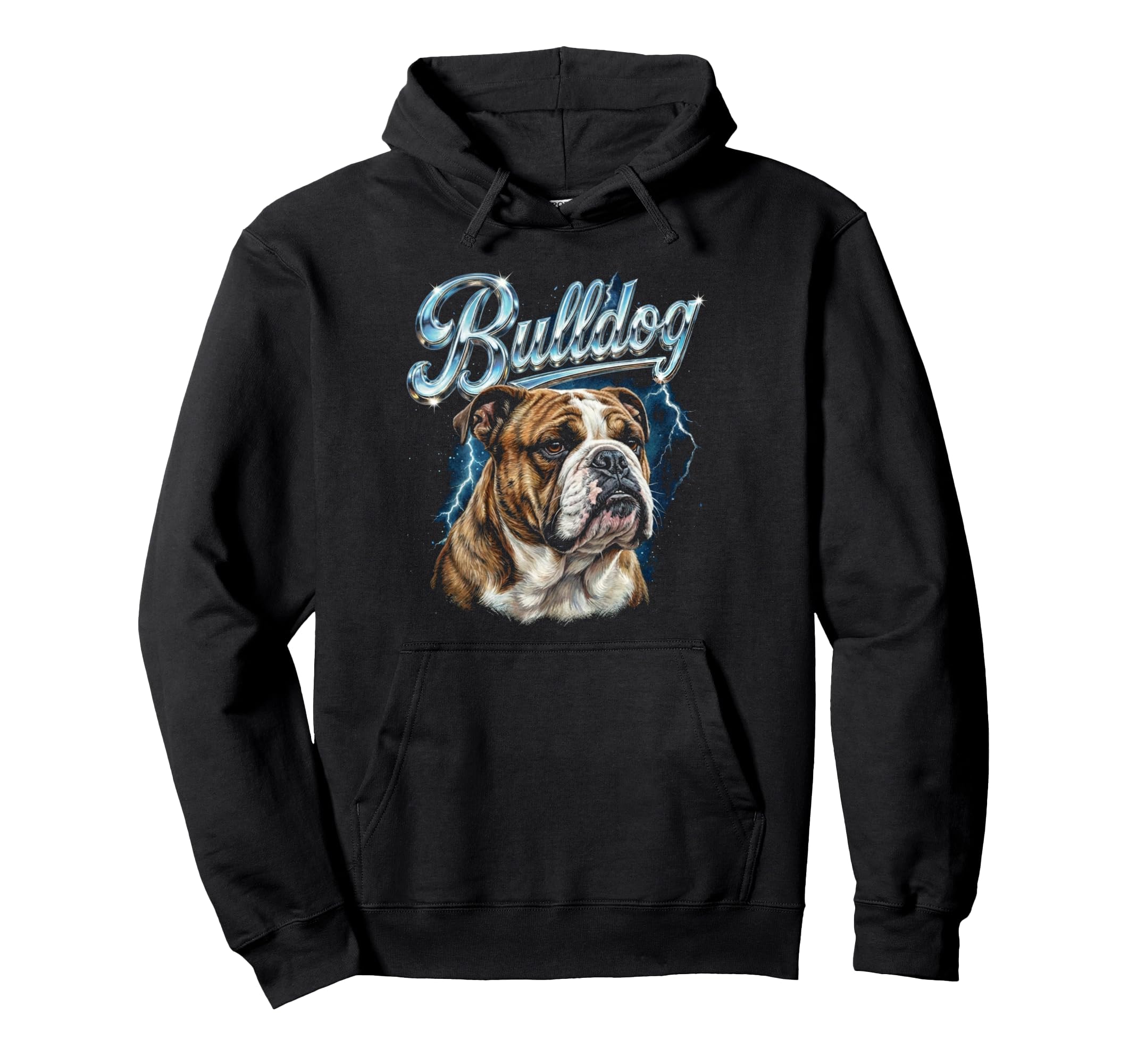Bulldog 90S Dog Lover 80S Bulldog Hoodie - Custom Art Print for Adults - T-Shirt, Sweatshirt, Hoodie