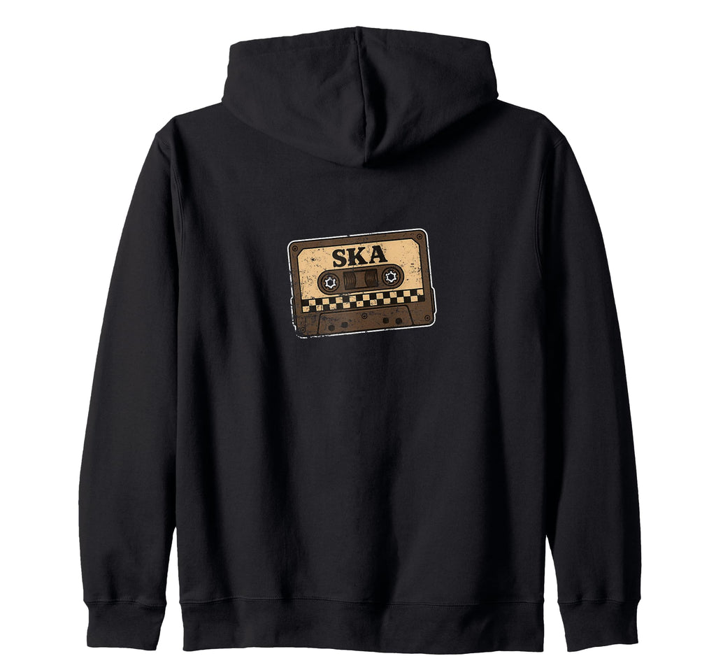 Ska Cassette Tape Checker Ska Music Hoodie - Novelty Apparel for Adults - T-Shirt, Sweatshirt, Hoodie