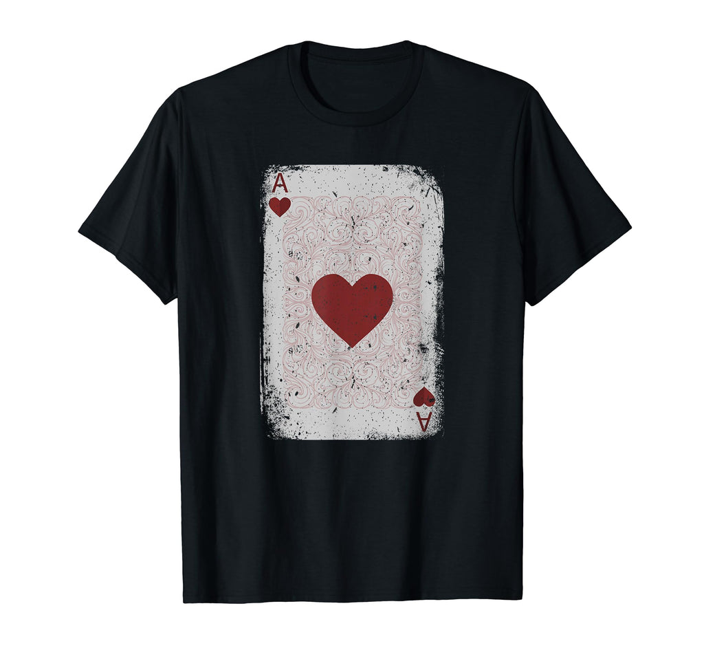 Distressed Ace Hearts Poker Playing Card T-Shirt - Aesthetic Graphic Unisex - T-Shirt, Sweatshirt, Hoodie