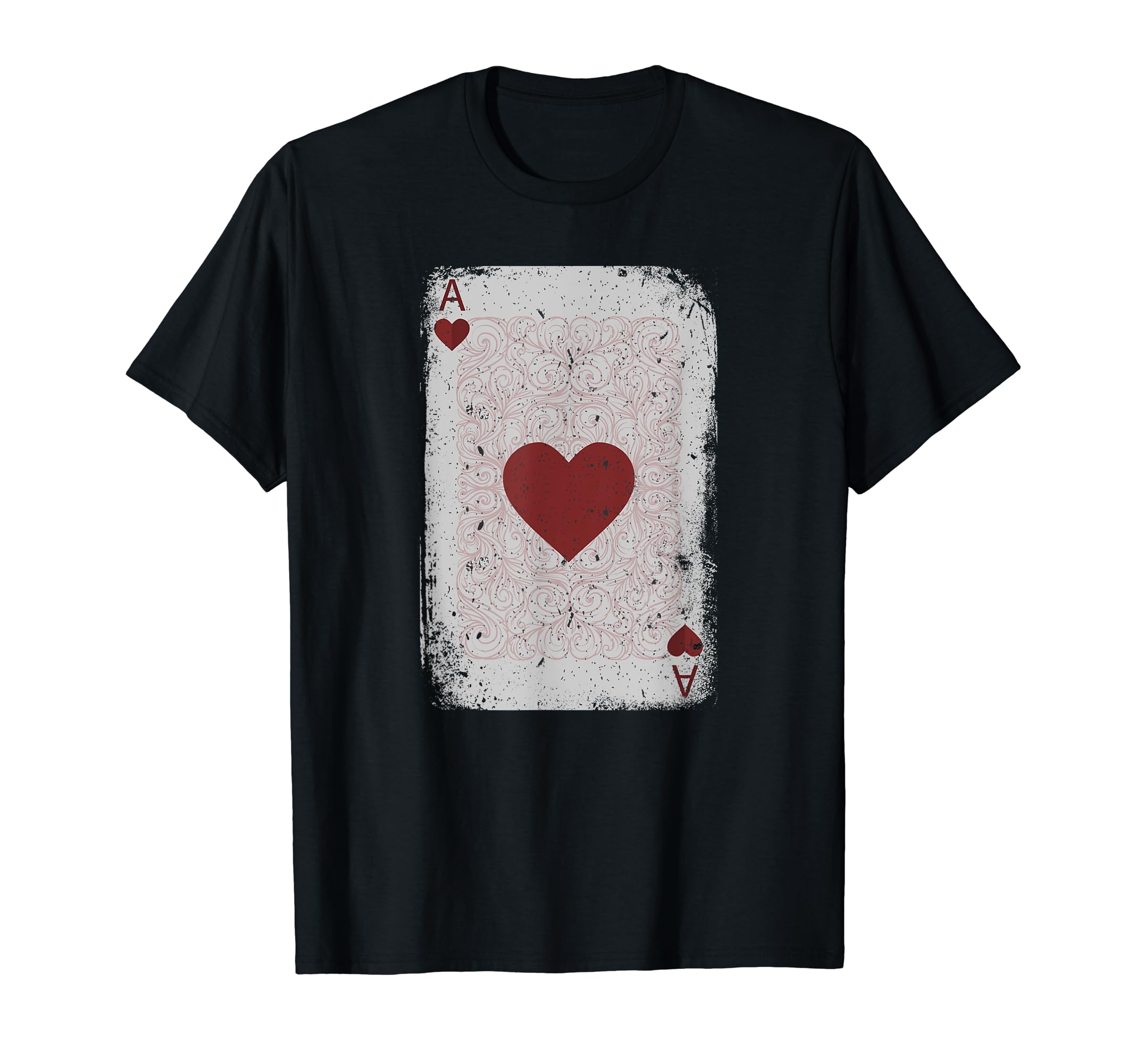 Distressed Ace Hearts Poker Playing Card T-Shirt - Aesthetic Graphic Unisex - T-Shirt, Sweatshirt, Hoodie