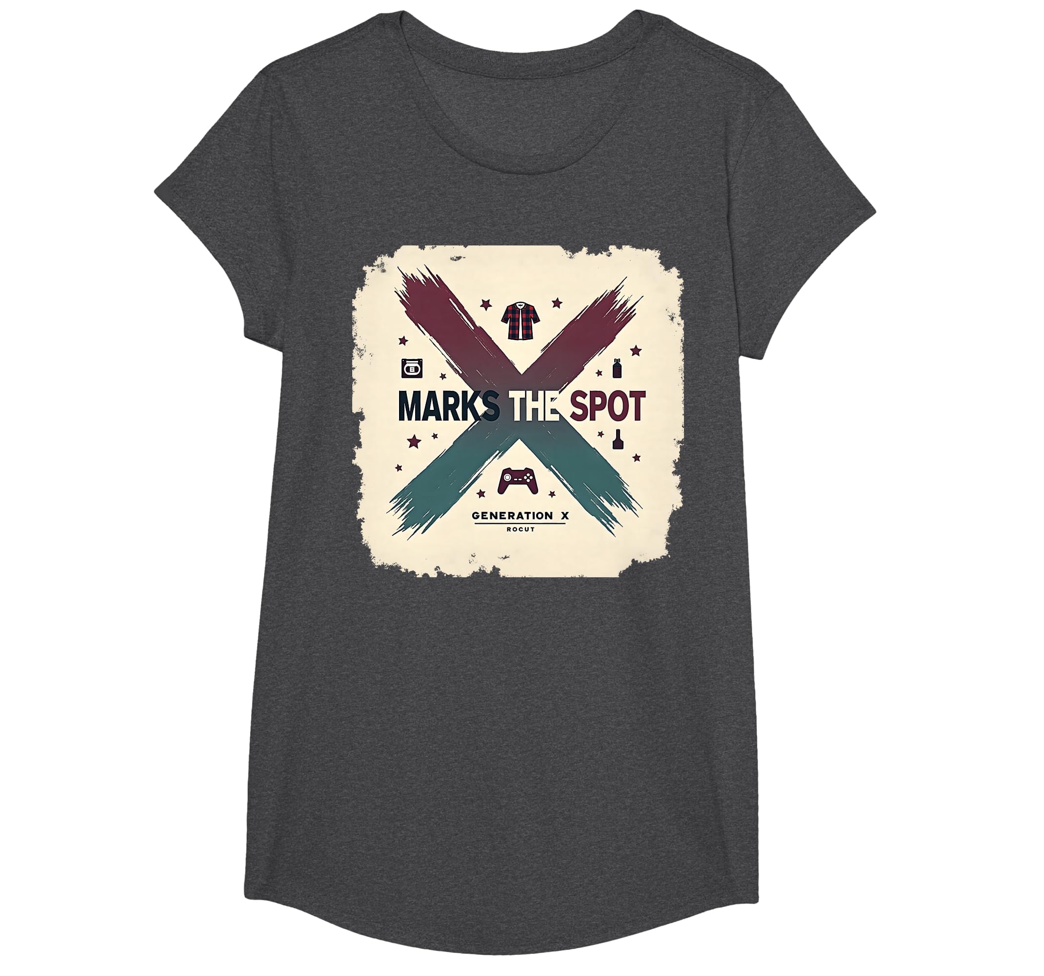 Generation X Marks Spot Nostalgic 90S T-Shirt - Graphic Print Men Women - T-Shirt, Sweatshirt, Hoodie