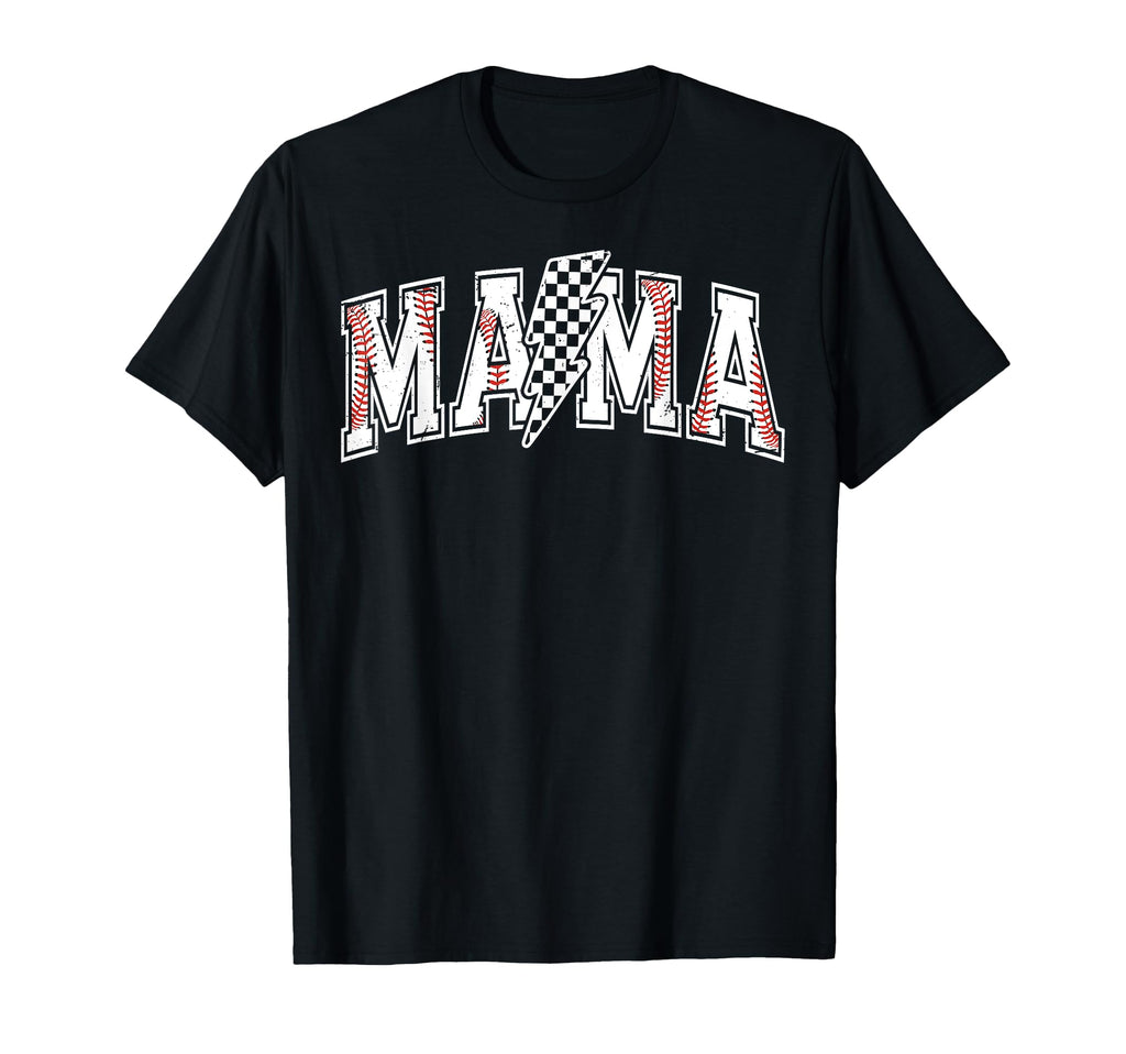 Checkered Baseball Mama Sports Mom T-Shirt - Minimalist Print for Adults - T-Shirt, Sweatshirt, Hoodie