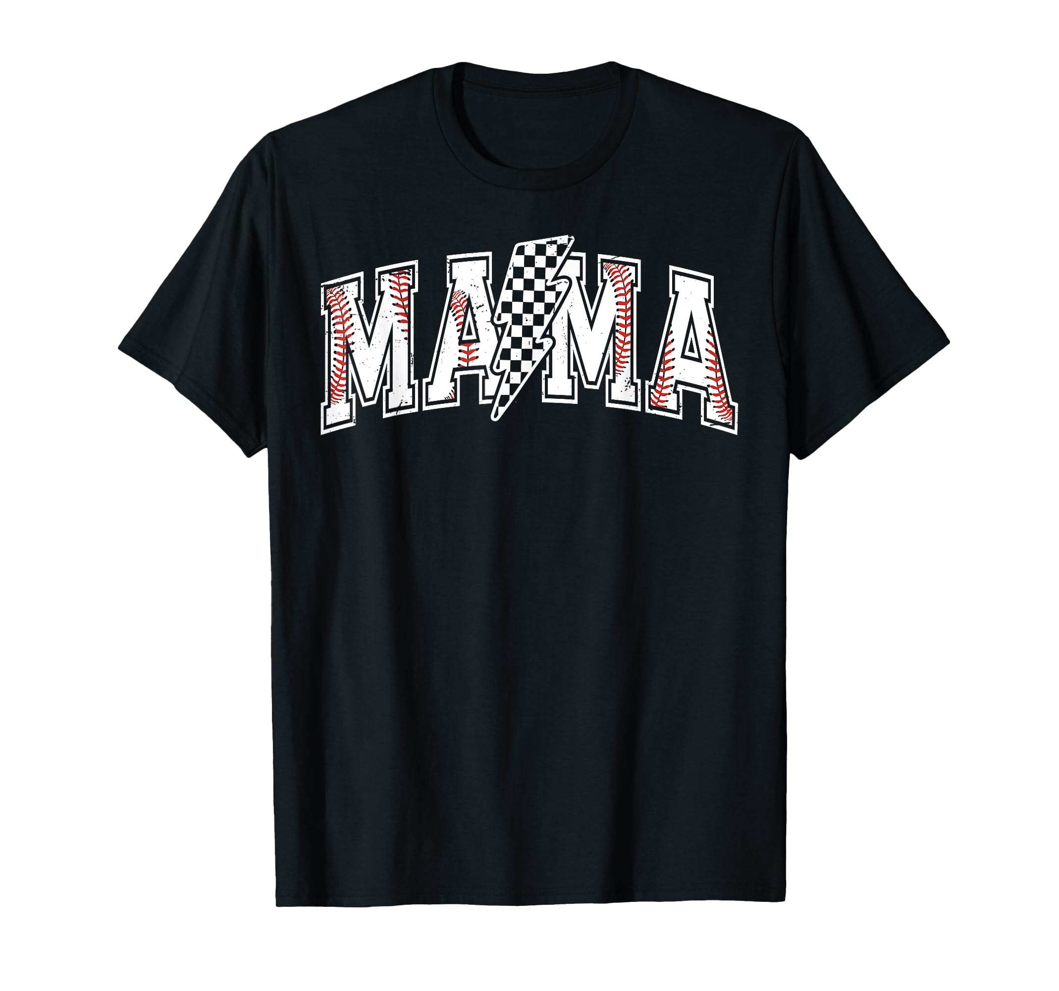 Checkered Baseball Mama Sports Mom T-Shirt - Minimalist Print for Adults - T-Shirt, Sweatshirt, Hoodie