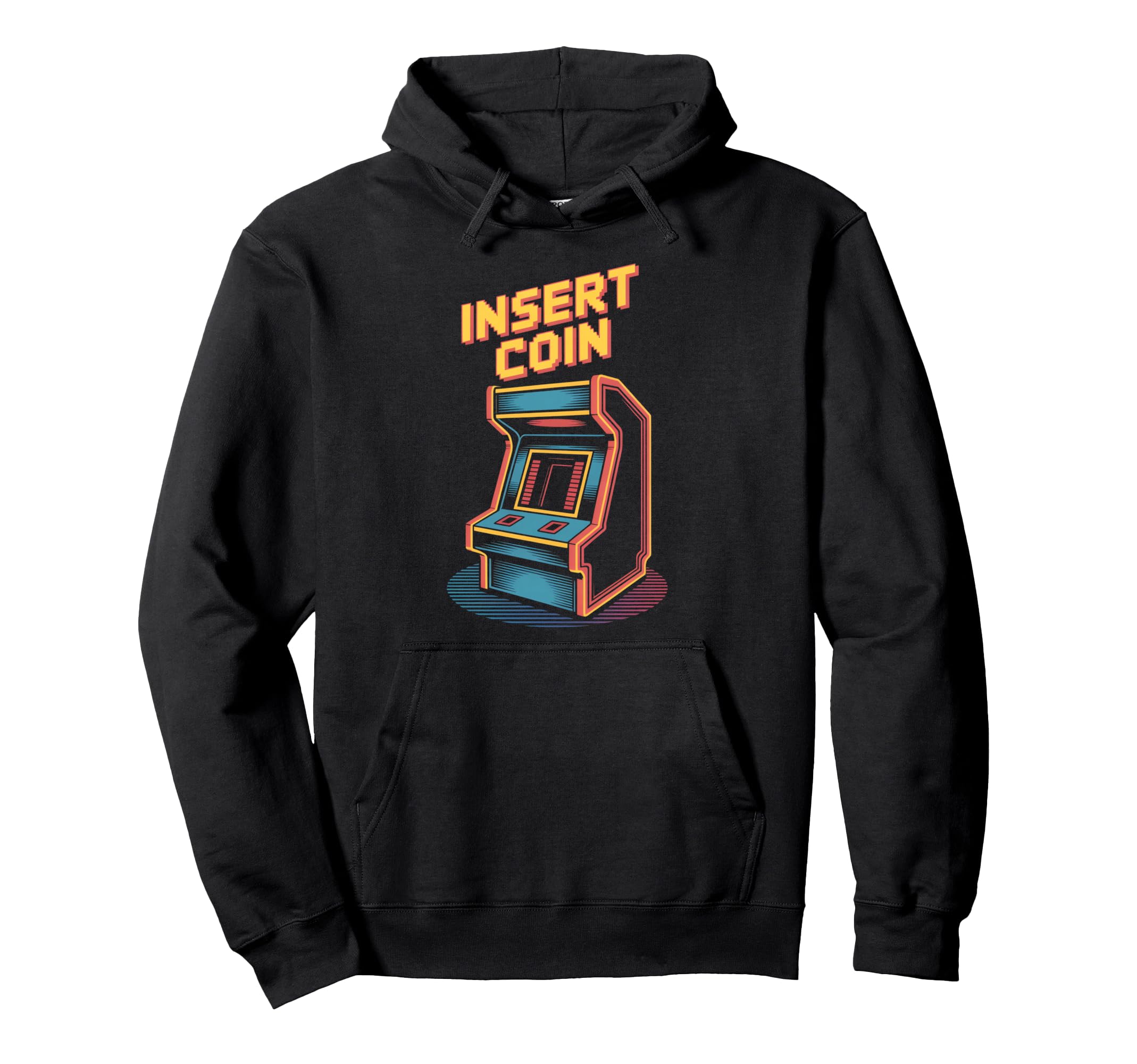 Insert Coin Arcade Cabinet Gaming Hoodie - Casual Everyday Wear for Adults - T-Shirt, Sweatshirt, Hoodie