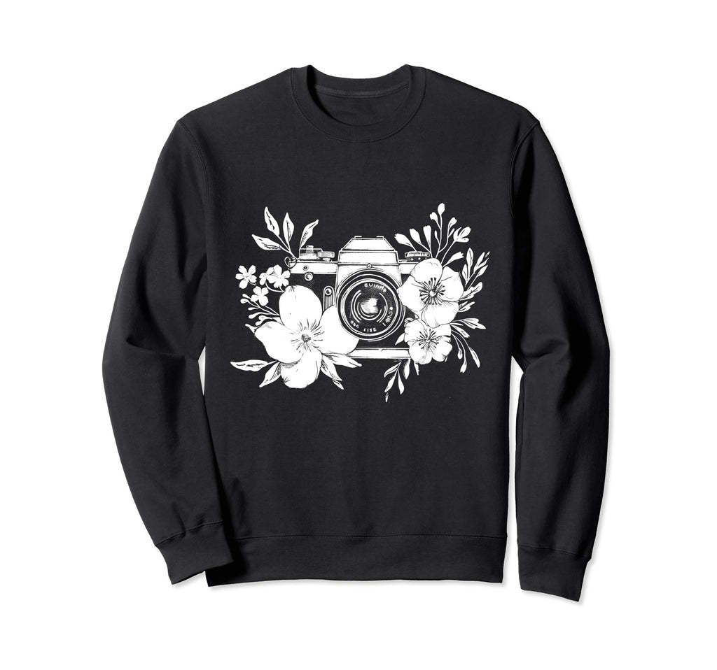 Photographer Camera Flowers Sweatshirt - Trendy Graphic Men Women - T-Shirt, Sweatshirt, Hoodie