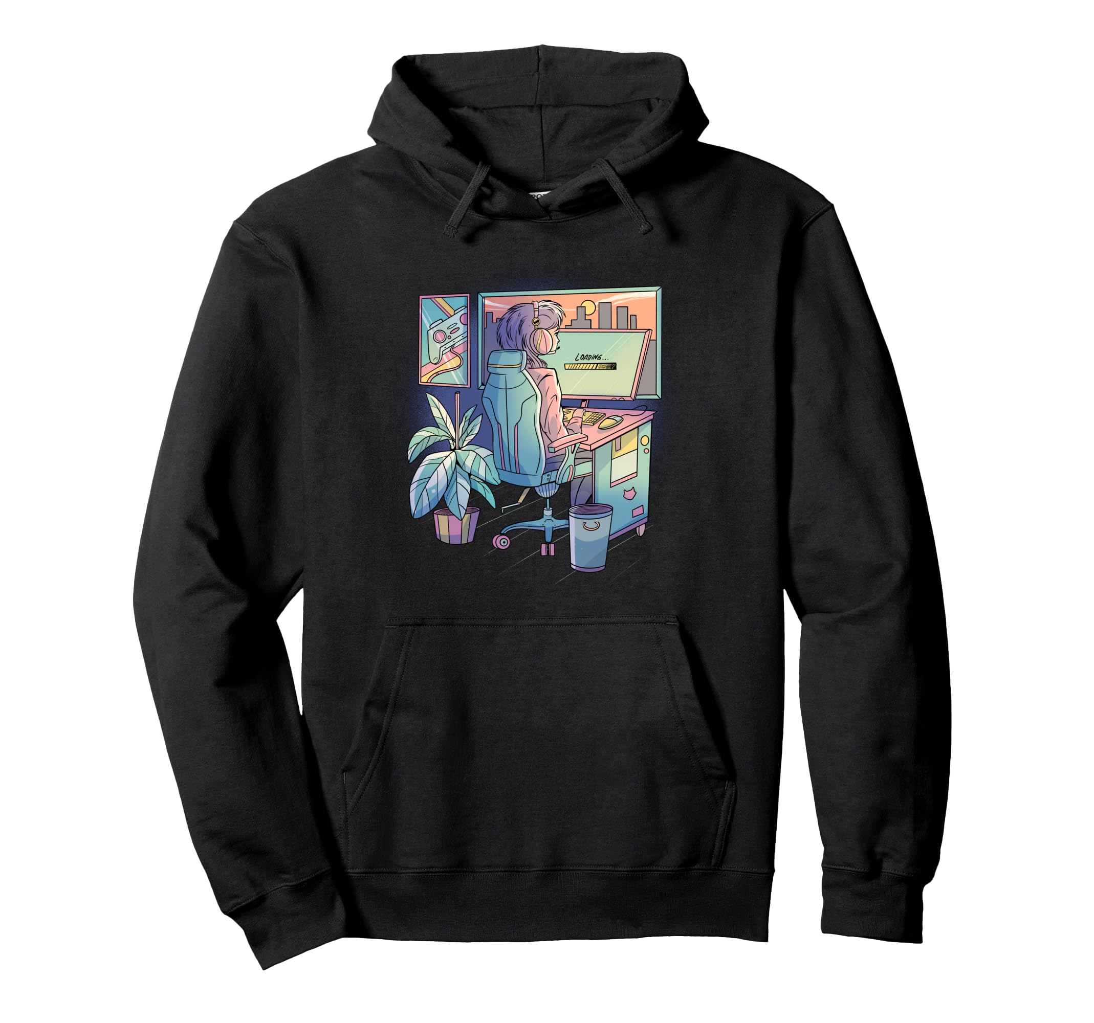 Anime Gamer Vaporwave Aesthetic Hoodie - Minimalist Print Unisex - T-Shirt, Sweatshirt, Hoodie