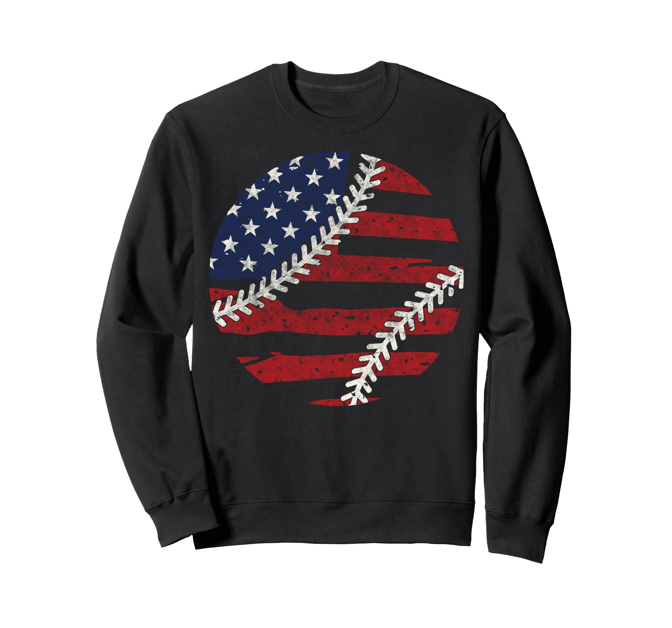 Baseball Us Flag Baseball Lover Sweatshirt - Minimalist Print for Adults - T-Shirt, Sweatshirt, Hoodie