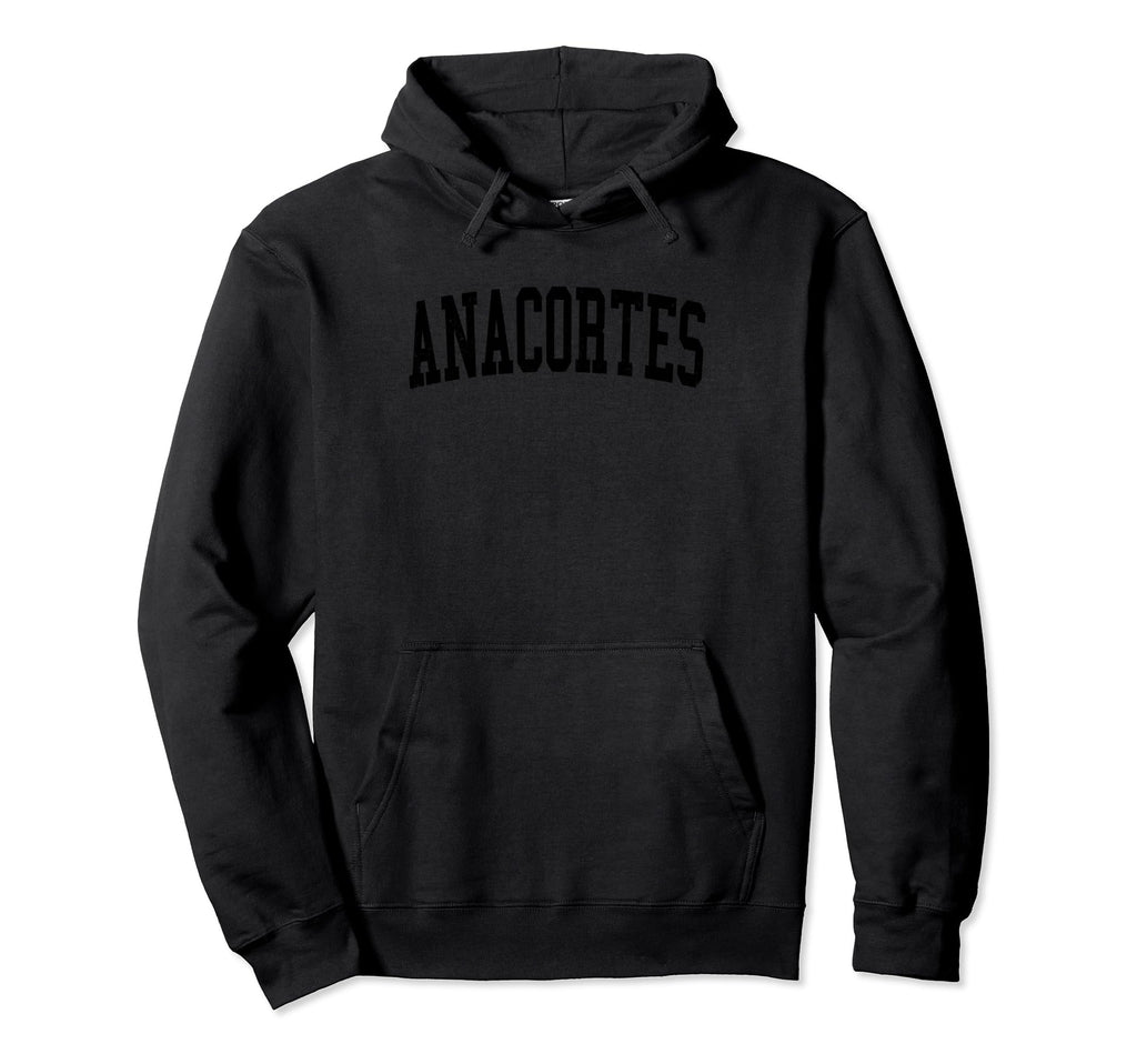 Anacortes Wa Distressed Black Hoodie - Fun Novelty Design for Adults - T-Shirt, Sweatshirt, Hoodie