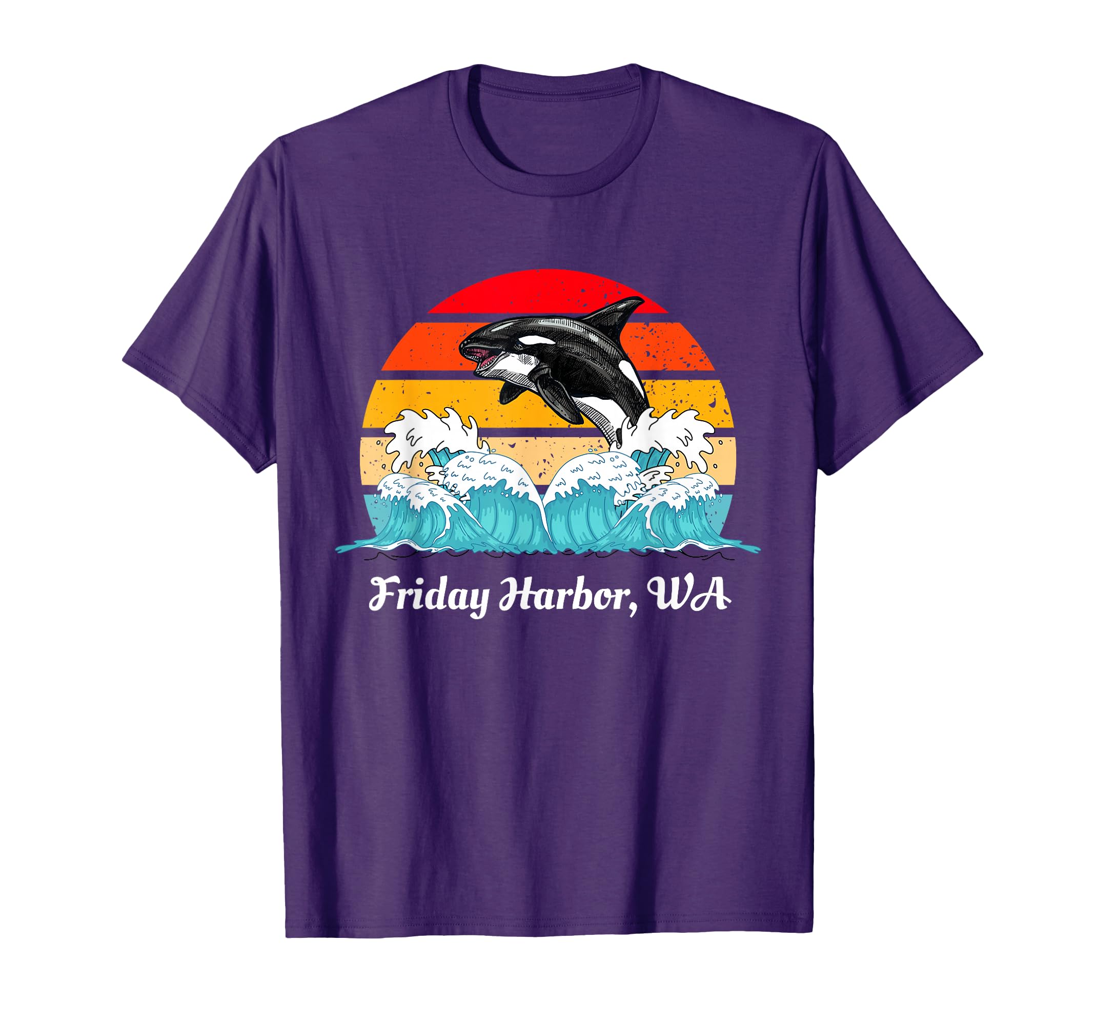 Friday Harbor Wa Distressed Orca T-Shirt - Custom Art Print Men Women - T-Shirt, Sweatshirt, Hoodie