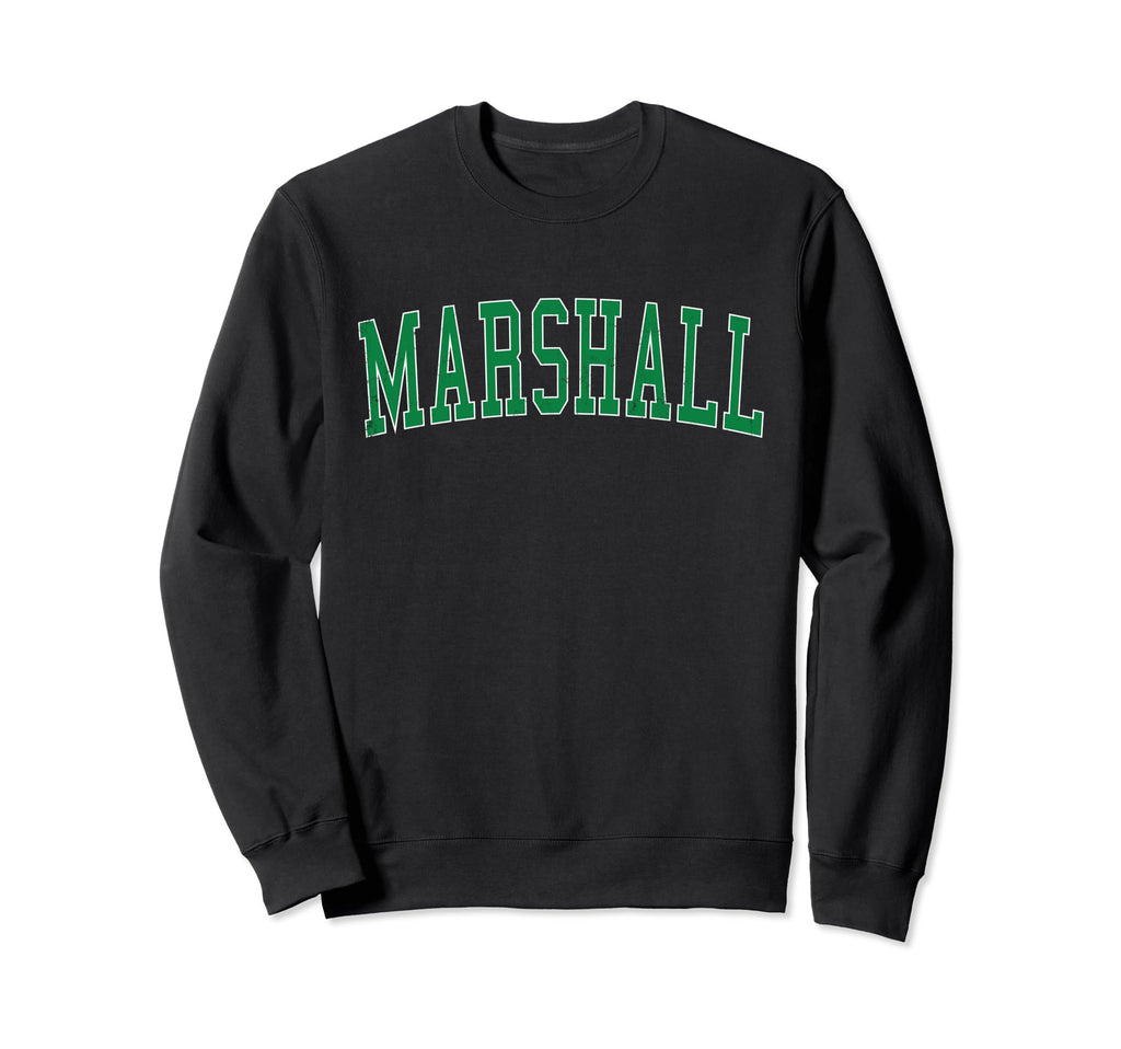 Marshall Mo Distressed Green Varsity Sweatshirt - Graphic Print Unisex - T-Shirt, Sweatshirt, Hoodie