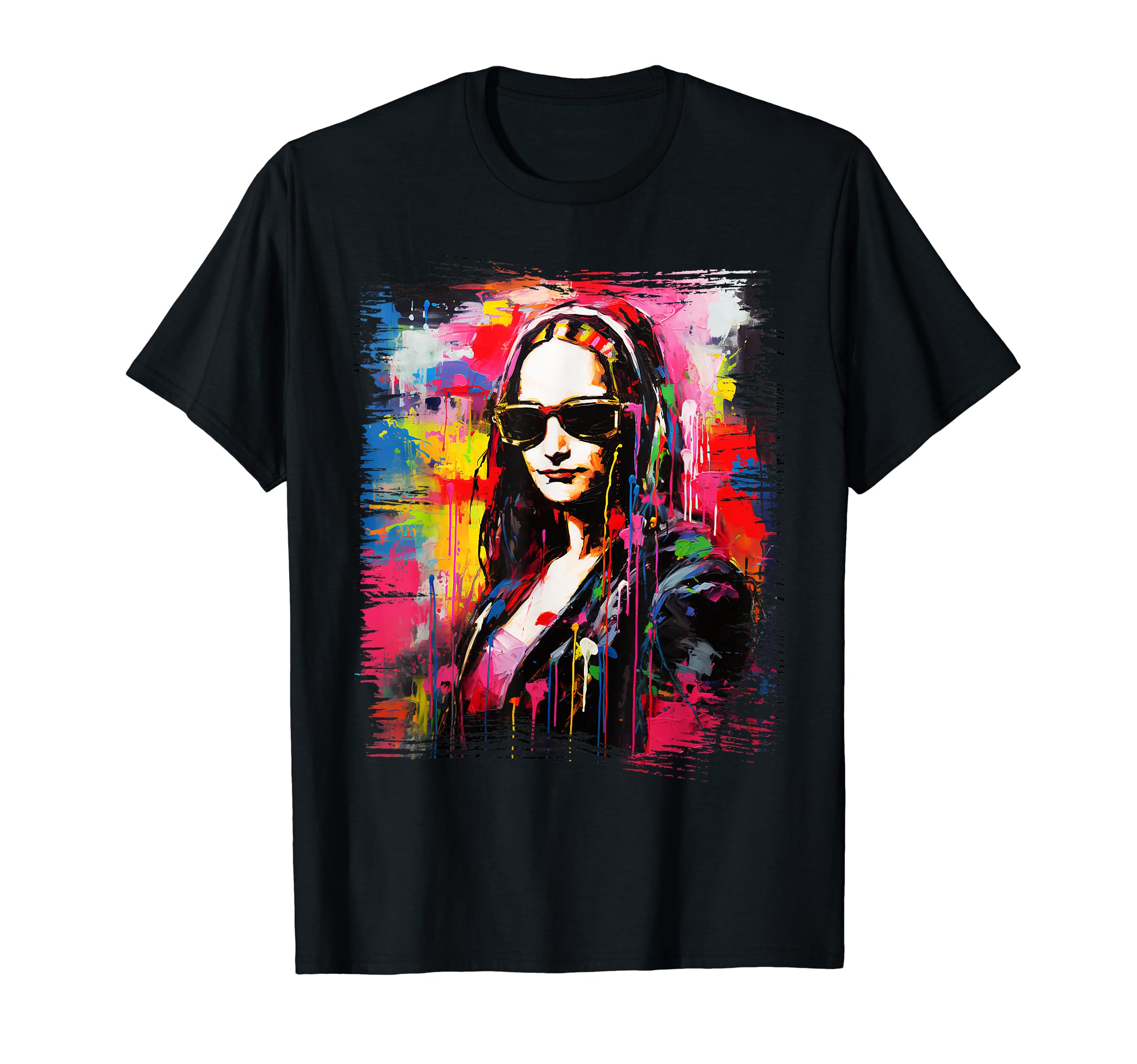 Funny Mona Lisa 90S Pop Art Graffiti T-Shirt - Graphic Print Unisex - T-Shirt, Sweatshirt, Hoodie