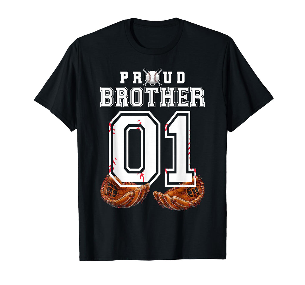 Proud Brother Baseball Player Number 1 T-Shirt - Unique Graphic for Adults - T-Shirt, Sweatshirt, Hoodie