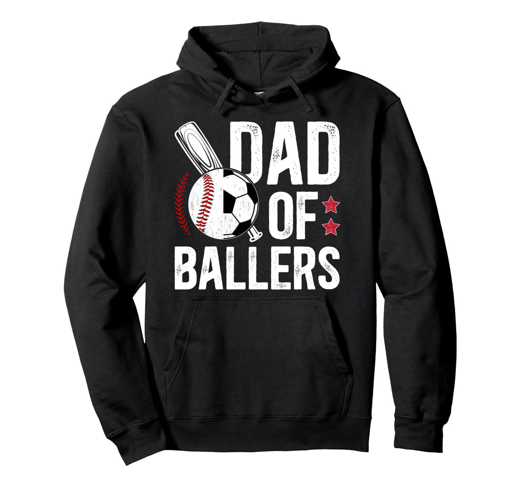 Dad Ballers Baseball Soccer Dad Hoodie - Custom Art Print for Adults - T-Shirt, Sweatshirt, Hoodie