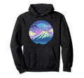 Mt Fuji Japan Outrun Vaporwave Hoodie - Custom Art Print for Adults - T-Shirt, Sweatshirt, Hoodie