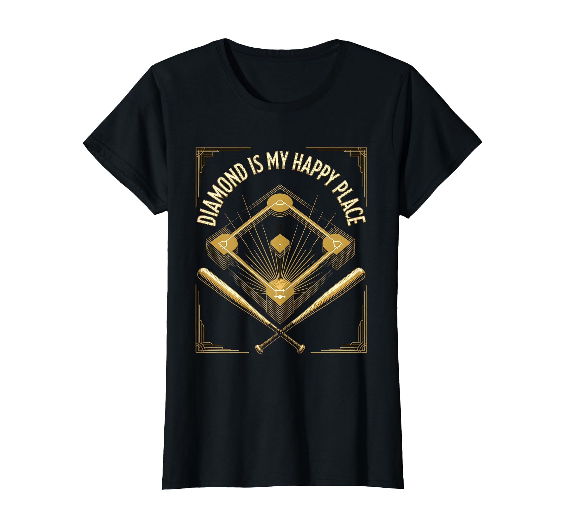 Diamond Is My Happy Place Baseball Mom T-Shirt - Streetwear Style Men Women - T-Shirt, Sweatshirt, Hoodie