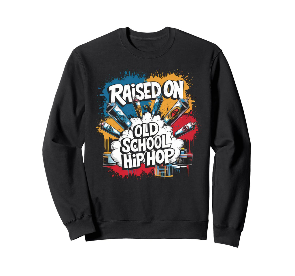 Raised Old School Hip Hop Cassette Sweatshirt - Novelty Apparel for Adults - T-Shirt, Sweatshirt, Hoodie