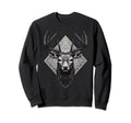 Boho Deer Head Monochromatic Stag Sweatshirt - Minimalist Print Men Women - T-Shirt, Sweatshirt, Hoodie