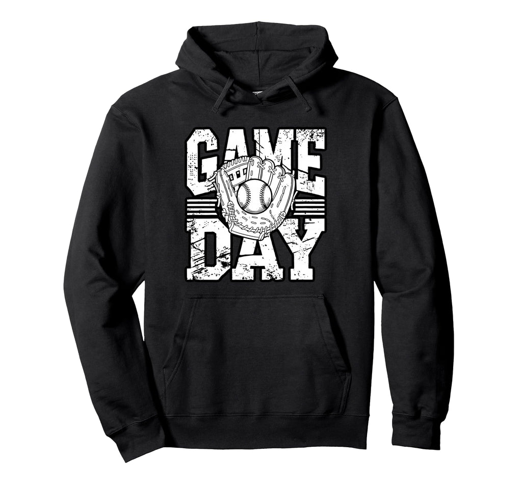 Game Day Baseball Glove And Ball Hoodie - Casual Everyday Wear Unisex - T-Shirt, Sweatshirt, Hoodie